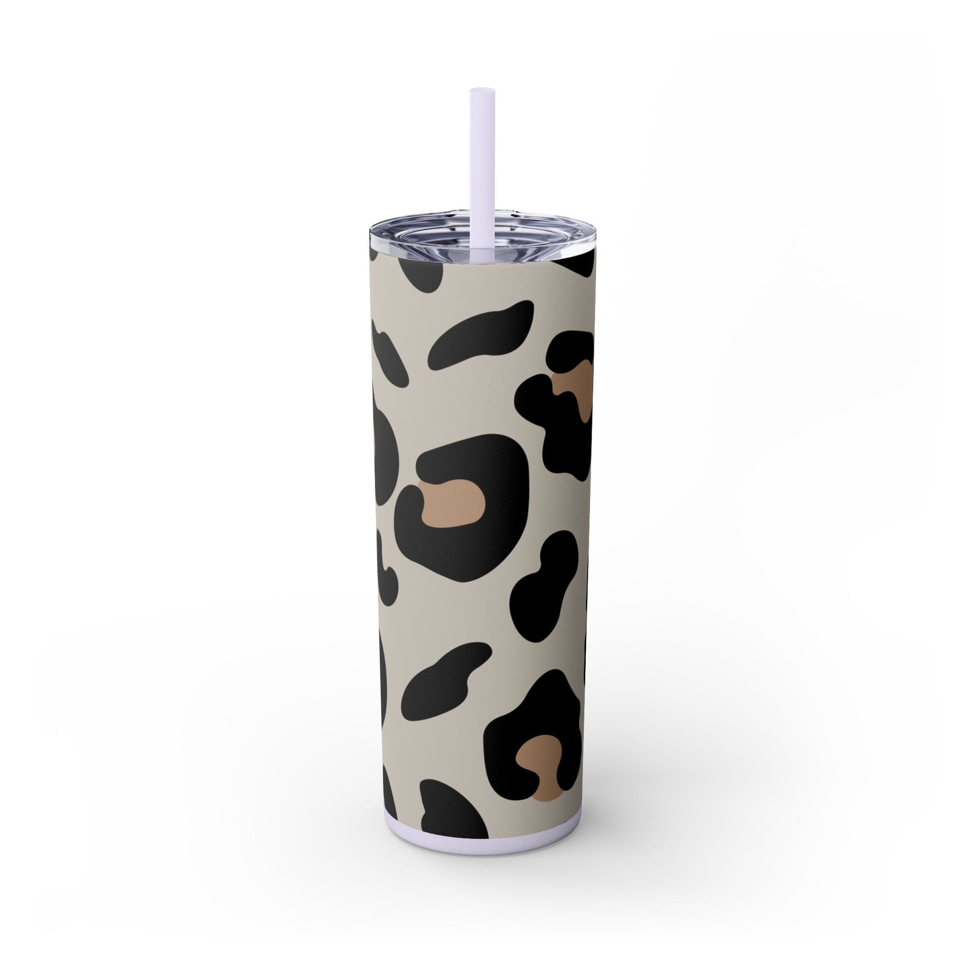 Maars Leopard Print Skinny Tumbler, Artsulli - Art is Long, Life is Short, Mug, Finish, Glossy, Color, Glitter Lilac, Size, 20oz, 11062873696637673449