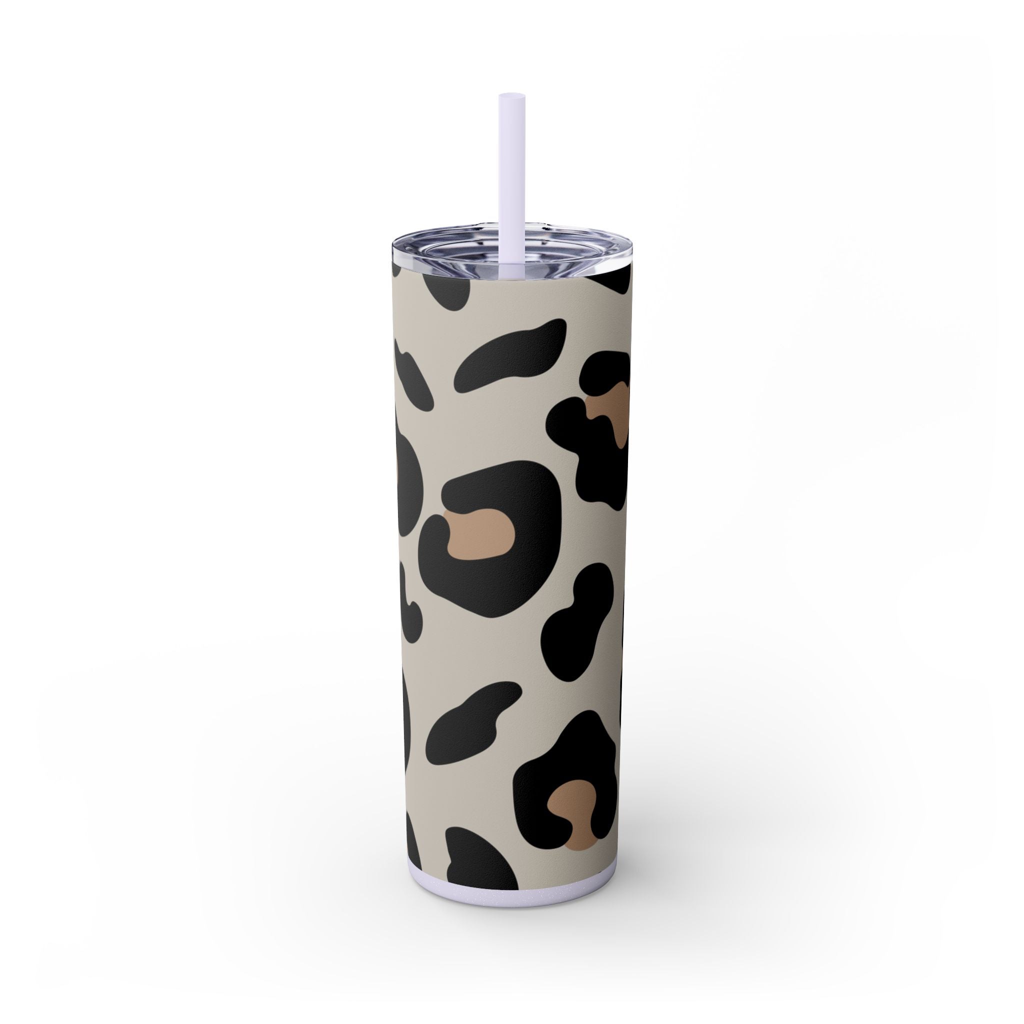 Maars Leopard Print Skinny Tumbler, Artsulli - Art is Long, Life is Short, Mug, Finish, Glossy, Color, Glitter Lilac, Size, 20oz, 11062873696637673449