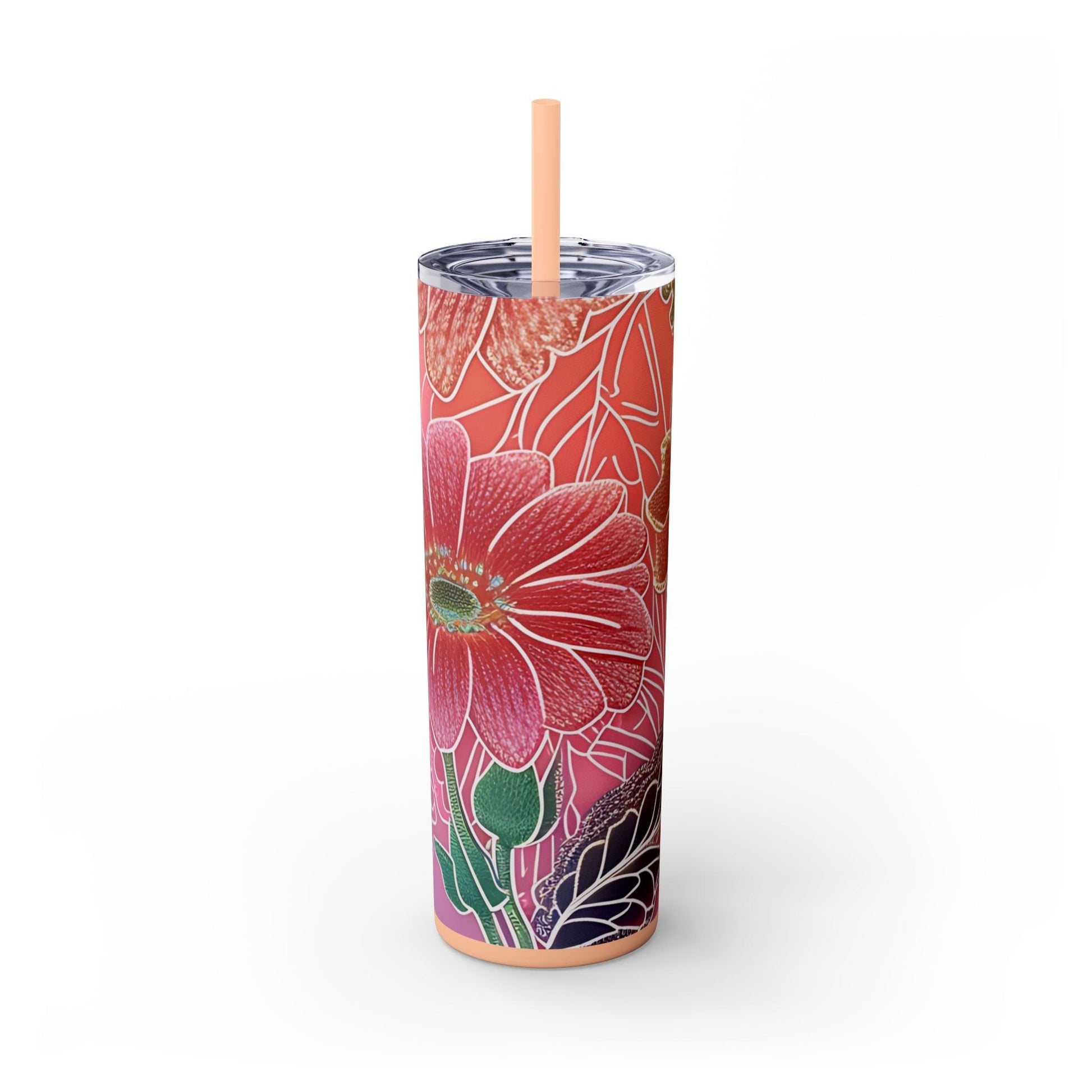Maars Personalized Floral Skinny Tumbler, Artsulli - Art is Long, Life is Short, Mug, Finish, Matte, Color, Blush, Size, 20oz, 24901764028563767751