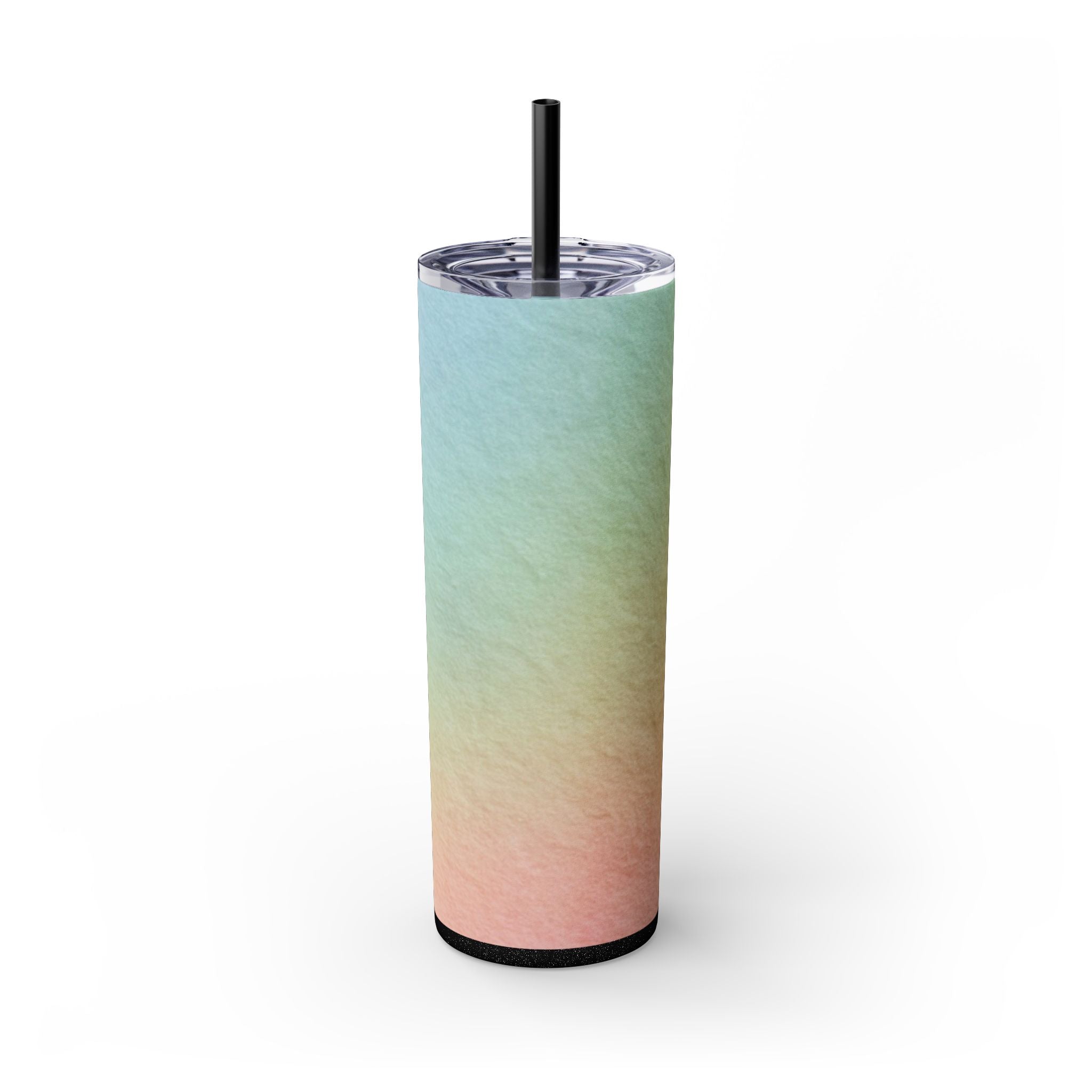 Maars Personalized Ombré Skinny Tumbler, Artsulli - Art is Long, Life is Short, Mug, Finish, Glossy, Color, Glitter Black, Size, 20oz, 70163554797769924826