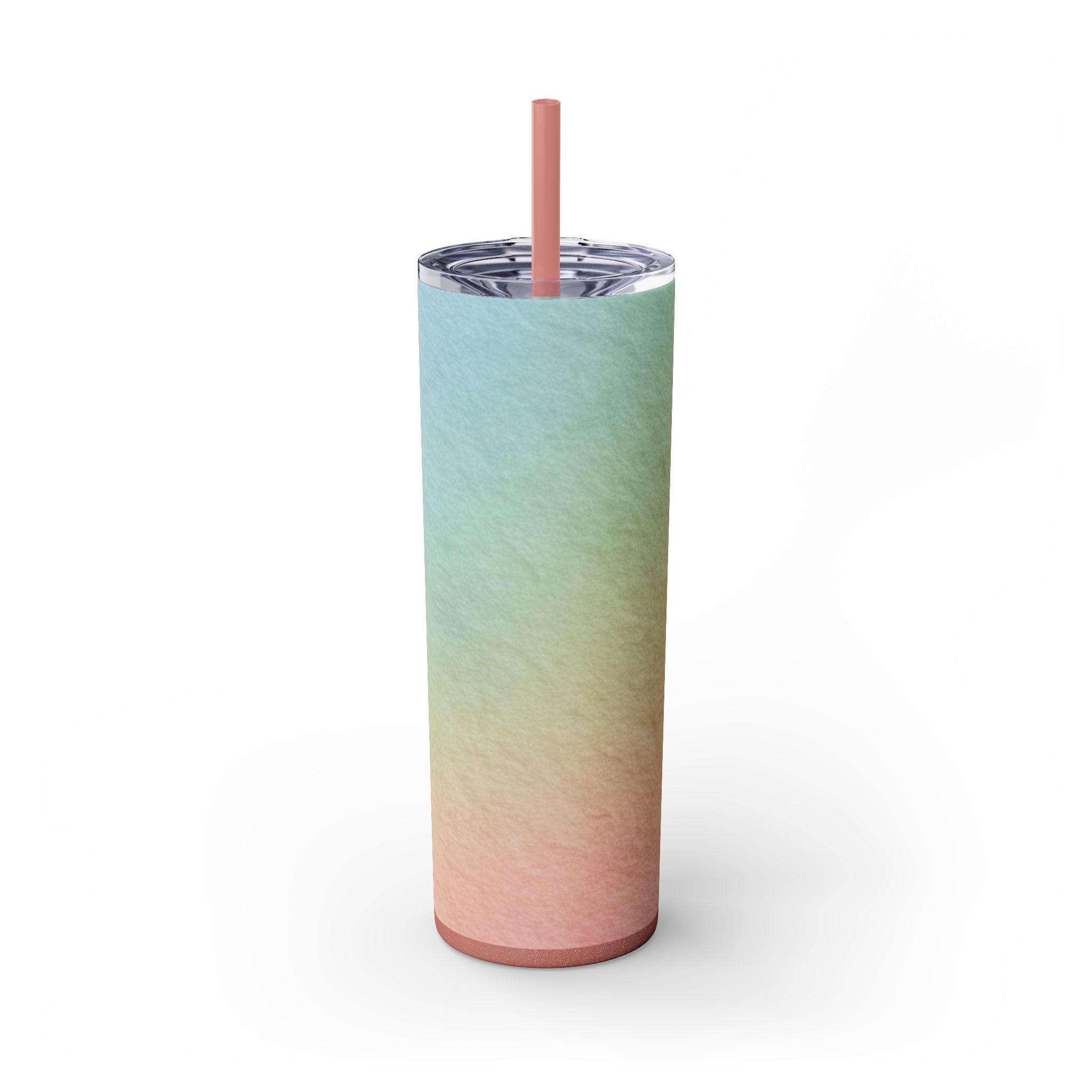 Maars Personalized Ombré Skinny Tumbler, Artsulli - Art is Long, Life is Short, Mug, Finish, Glossy, Color, Glitter Dusty Rose, Size, 20oz, 20387425990582473641