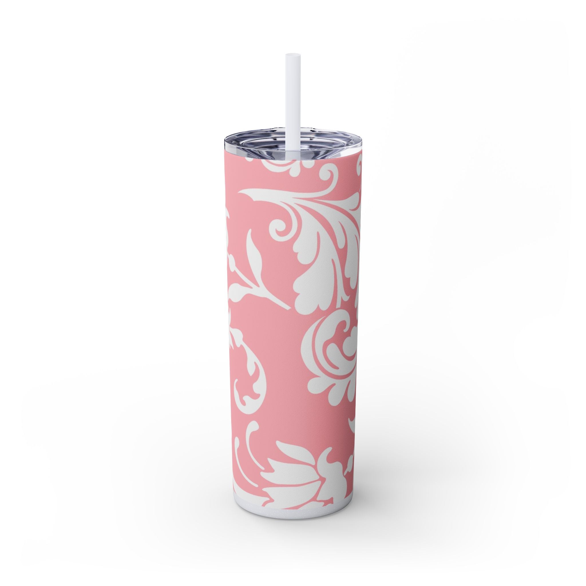 Maars Pink Floral Skinny Tumbler, Artsulli - Art is Long, Life is Short, Mug, Finish, Glossy, Color, Glitter Iceberg, Size, 20oz, 13533092578185393839