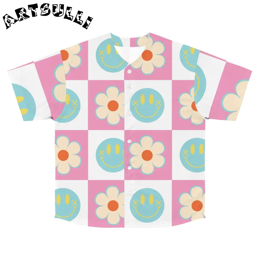 Madotsukis Grin Bloom Baseball Jersey, Artsulli - Art is Long, Life is Short, All Over Prints, Size, S, Color, Seam thread color automatically matched to design, , , 25029032833542501766