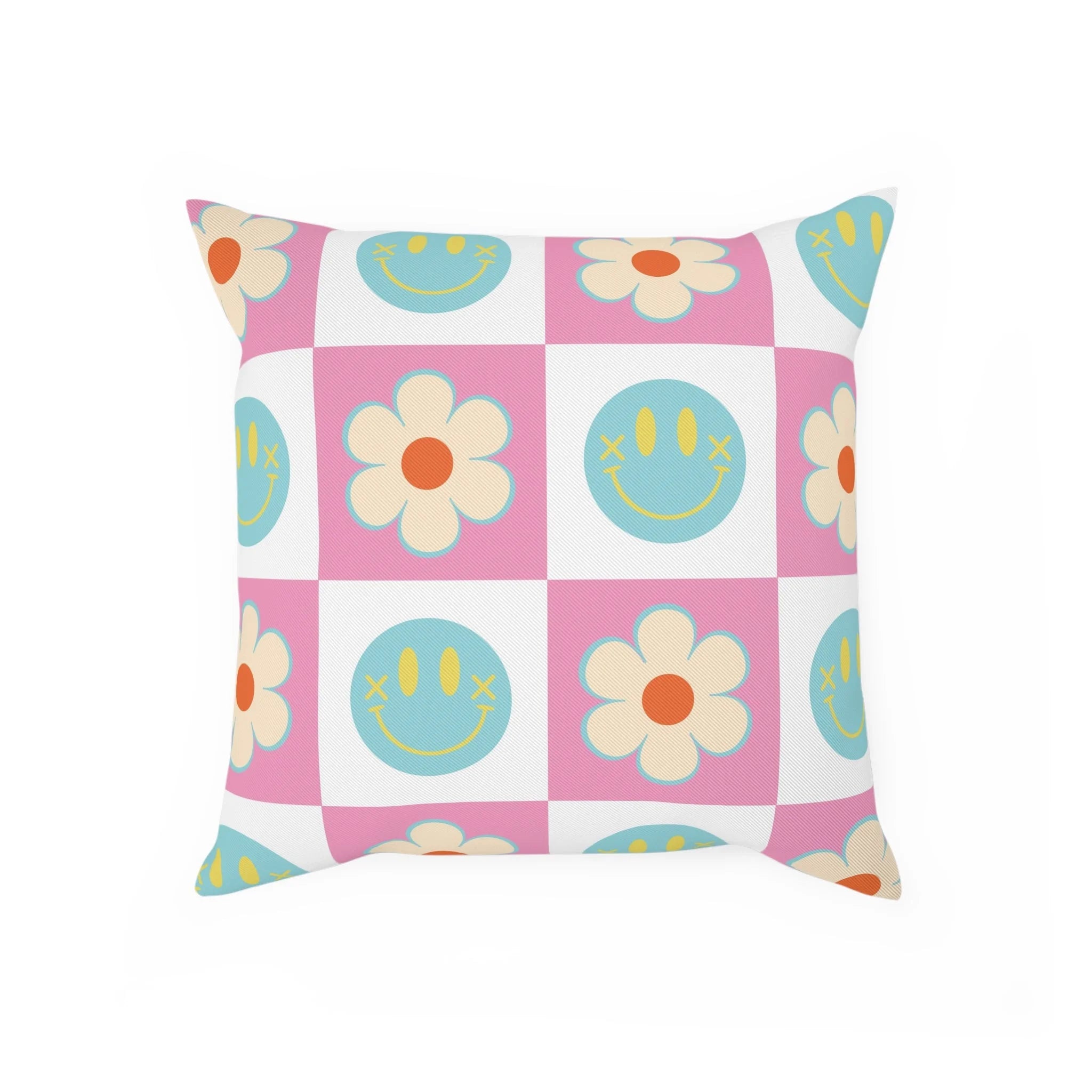 Madotsukis Grin Bloom Cushion, Artsulli - Art is Long, Life is Short, Home Decor, Size, 15.7" × 15.7", , , , , 26305396712541197083