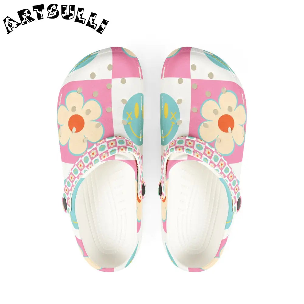 Madotsukis Grin Bloom EVA Foam Clogs, Artsulli - Art is Long, Life is Short, Shoes, Size, US 6 (Women's), Color, White, , , 26659173224420384103
