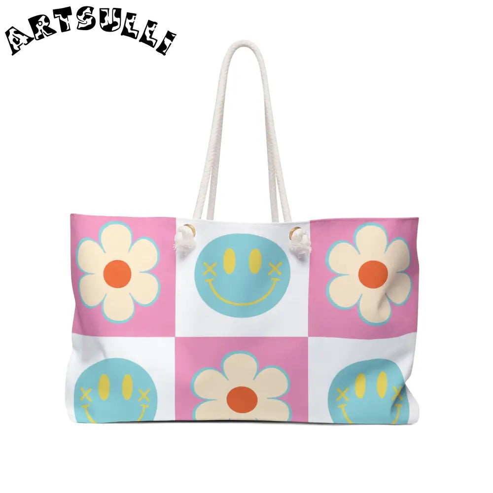 Madotsukis Grin Bloom Oversized Weekender Tote, Artsulli - Art is Long, Life is Short, Bags, Size, 24" × 13", , , , , 25714884930298368854