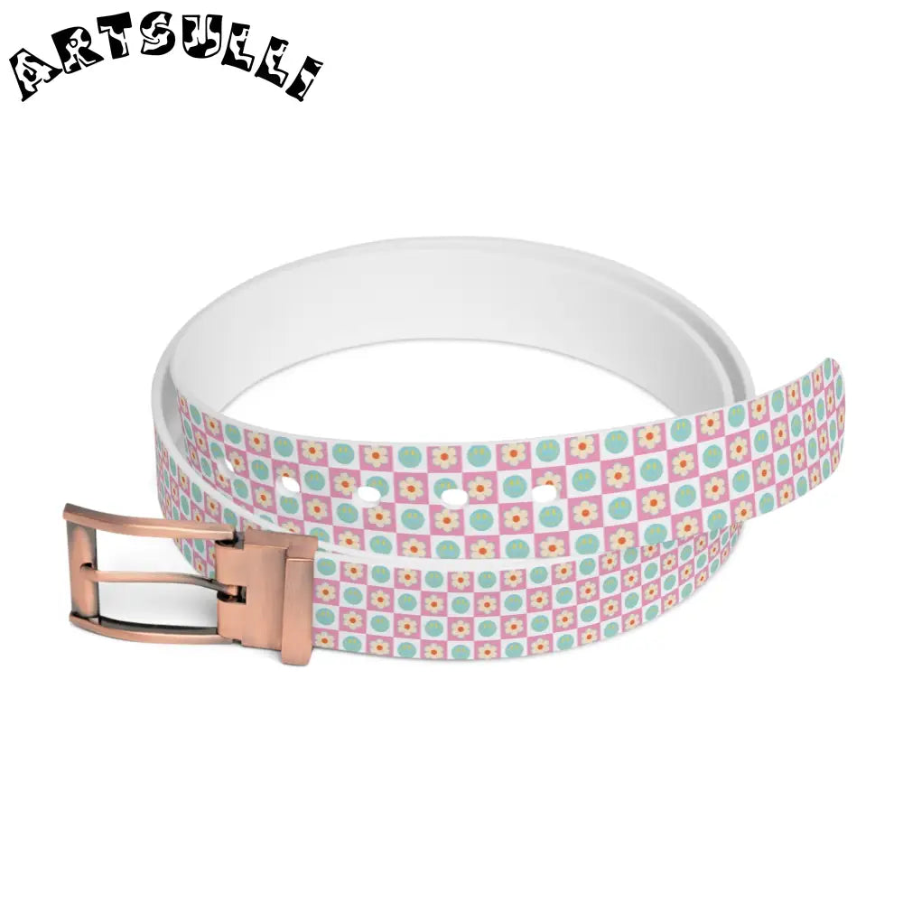 Madotsukis Grin Bloom Personalized Belt, Artsulli - Art is Long, Life is Short, Accessories, Material, Bronze Metal, Size, 50'', , , 13724576337254843874