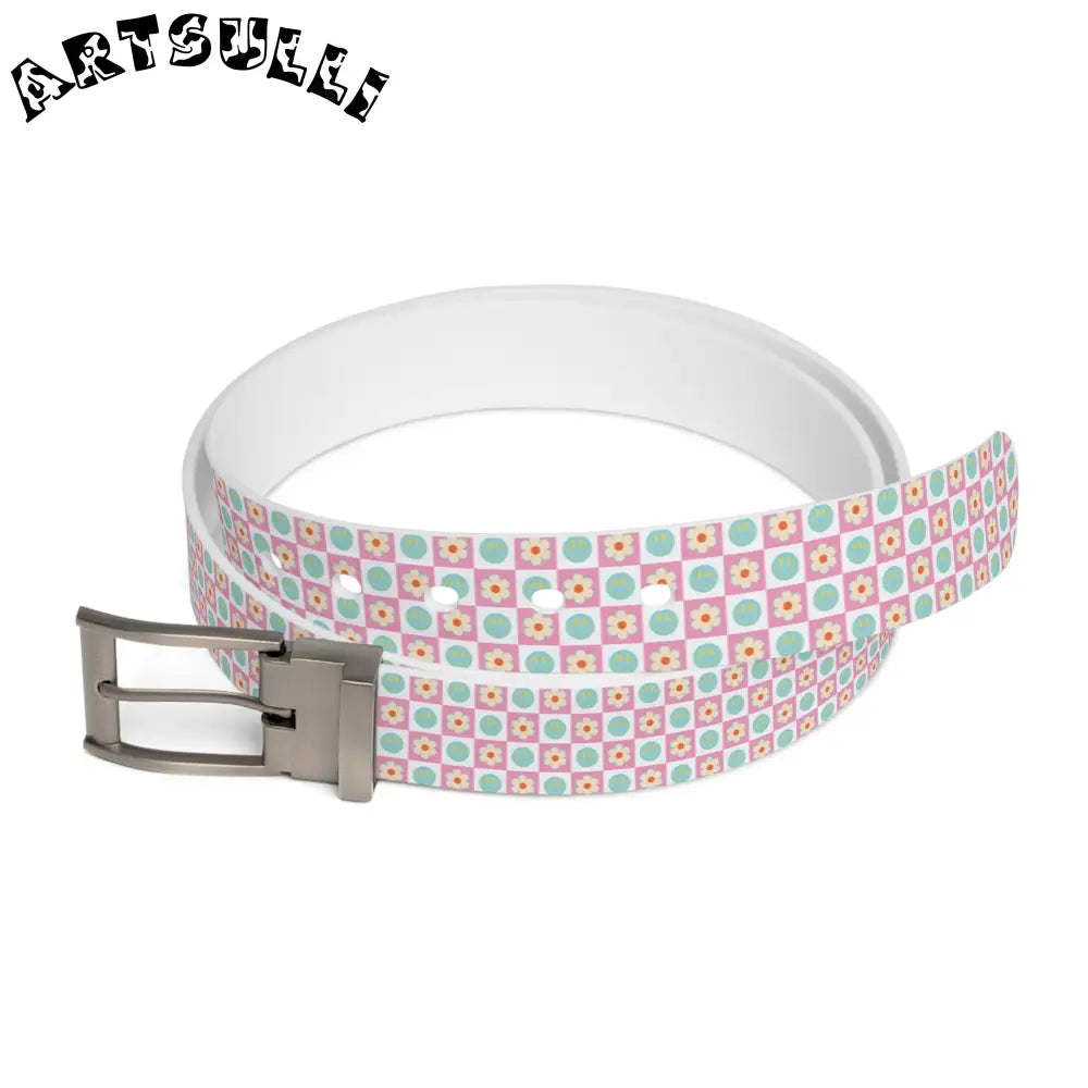Madotsukis Grin Bloom Personalized Belt, Artsulli - Art is Long, Life is Short, Accessories, Material, Gun Metal, Size, 50'', , , 18971021374682347530