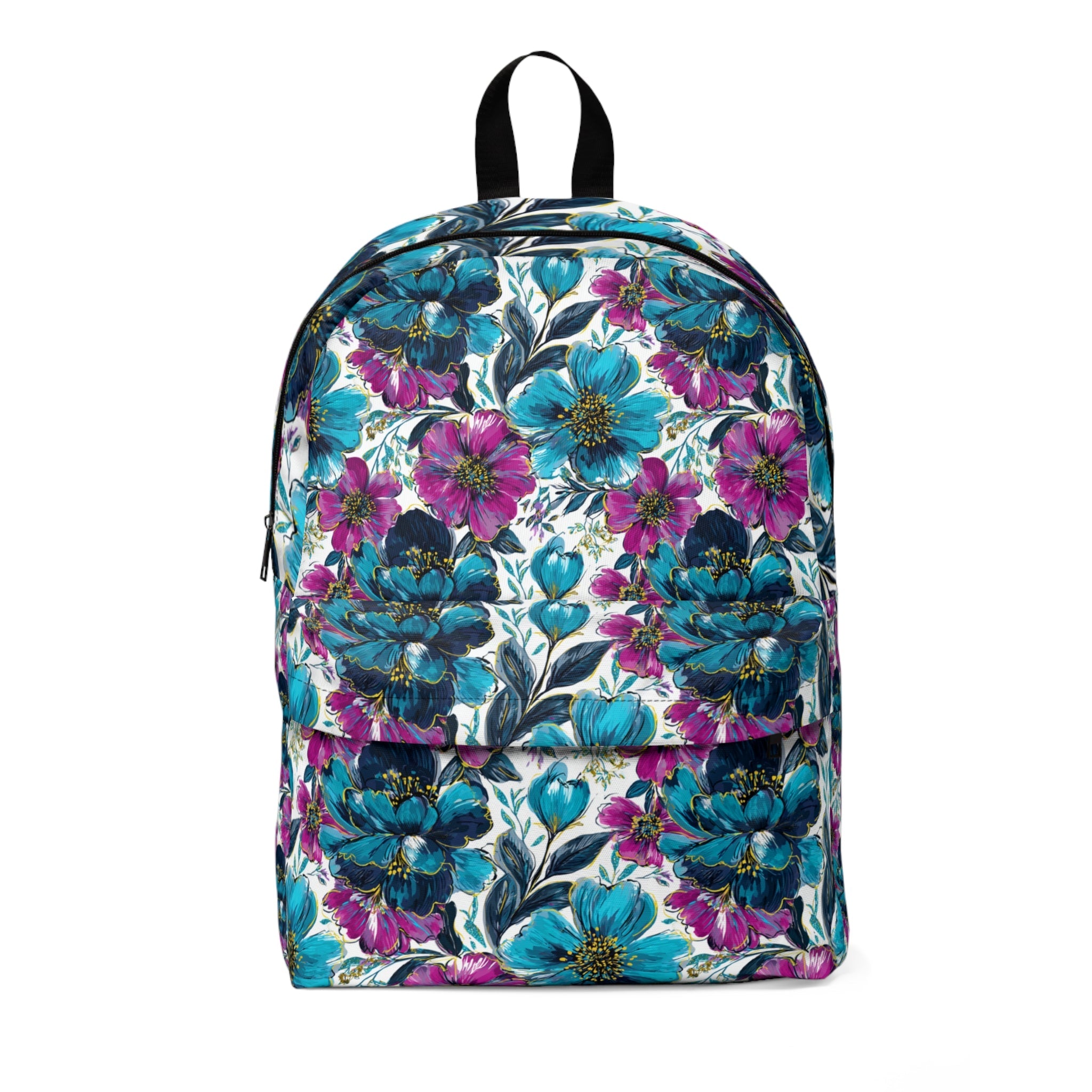 Magenta and Teal Floral Backpack, Artsulli - Art is Long, Life is Short, Bags, Size, One size, , , , , 23336510523698774144