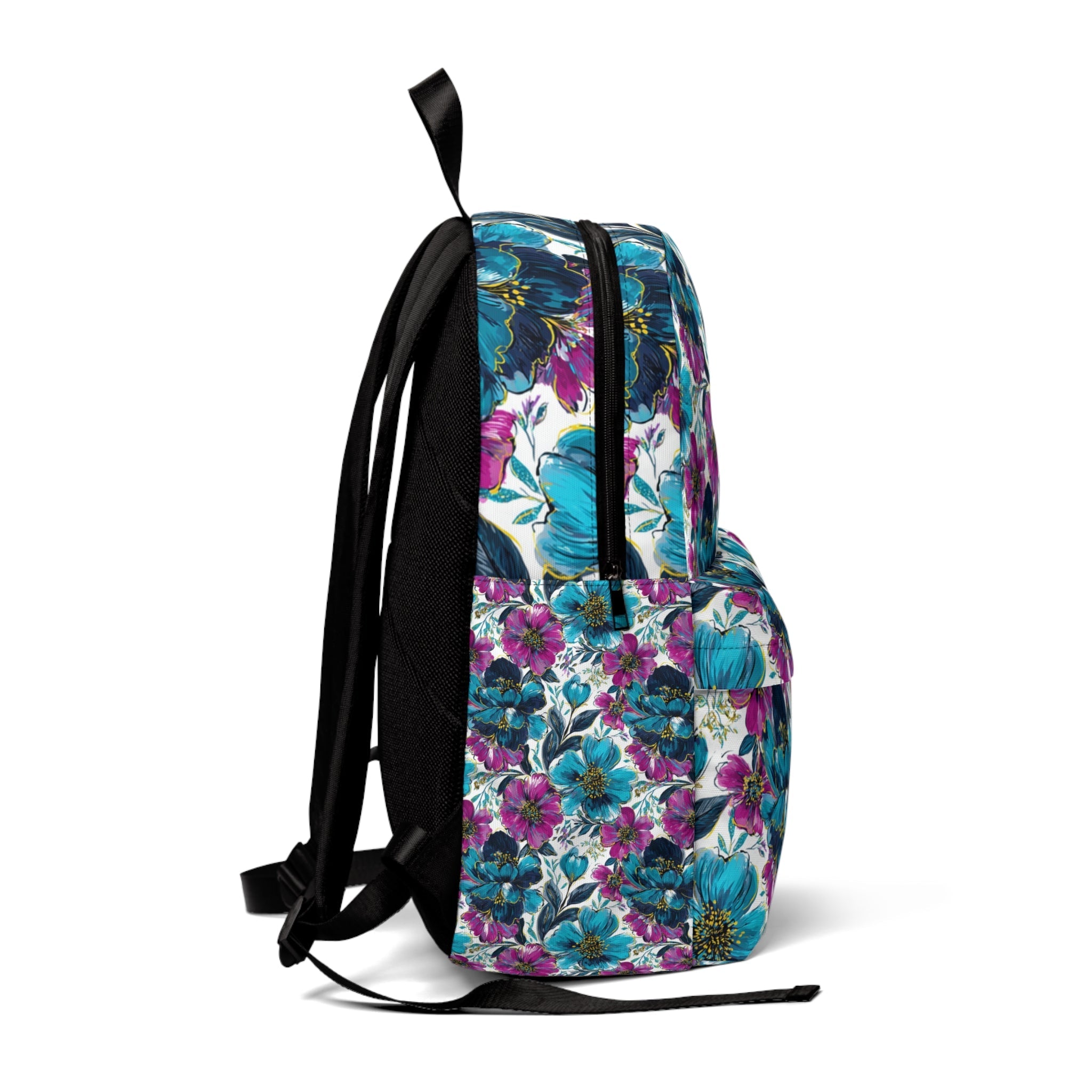 Magenta and Teal Floral Backpack, Artsulli - Art is Long, Life is Short, Bags, , , , , , , 