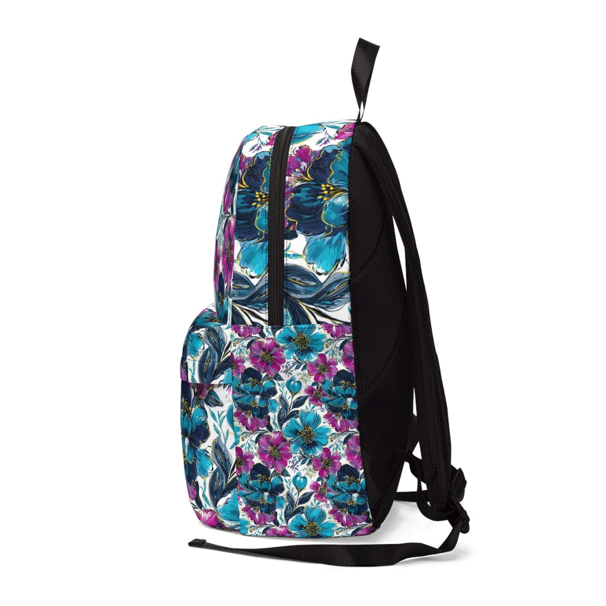 Magenta and Teal Floral Backpack, Artsulli - Art is Long, Life is Short, Bags, , , , , , , 