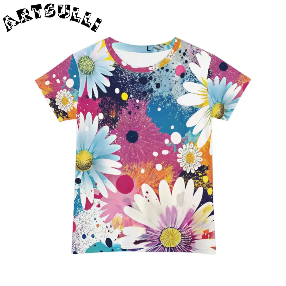 Magical Flower Explosion All Over Print Tee, Artsulli - Art is Long, Life is Short, All Over Prints, Size, XS, , , , , 17346514465166