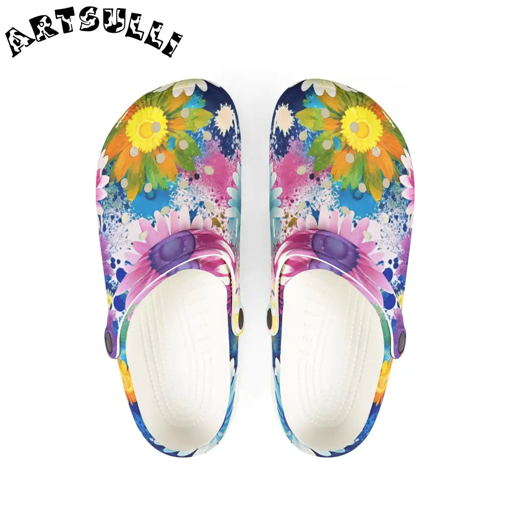 Magical Flower Explosion EVA Foam Clogs, Artsulli - Art is Long, Life is Short, Shoes, Size, US 6 (Women's), Color, White, , , 47460575384104