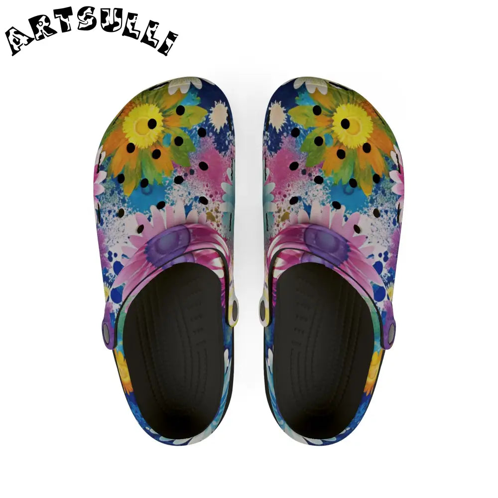 Magical Flower Explosion EVA Foam Clogs, Artsulli - Art is Long, Life is Short, Shoes, Size, US 6 (Women's), Color, Black, , , 47474765582414
