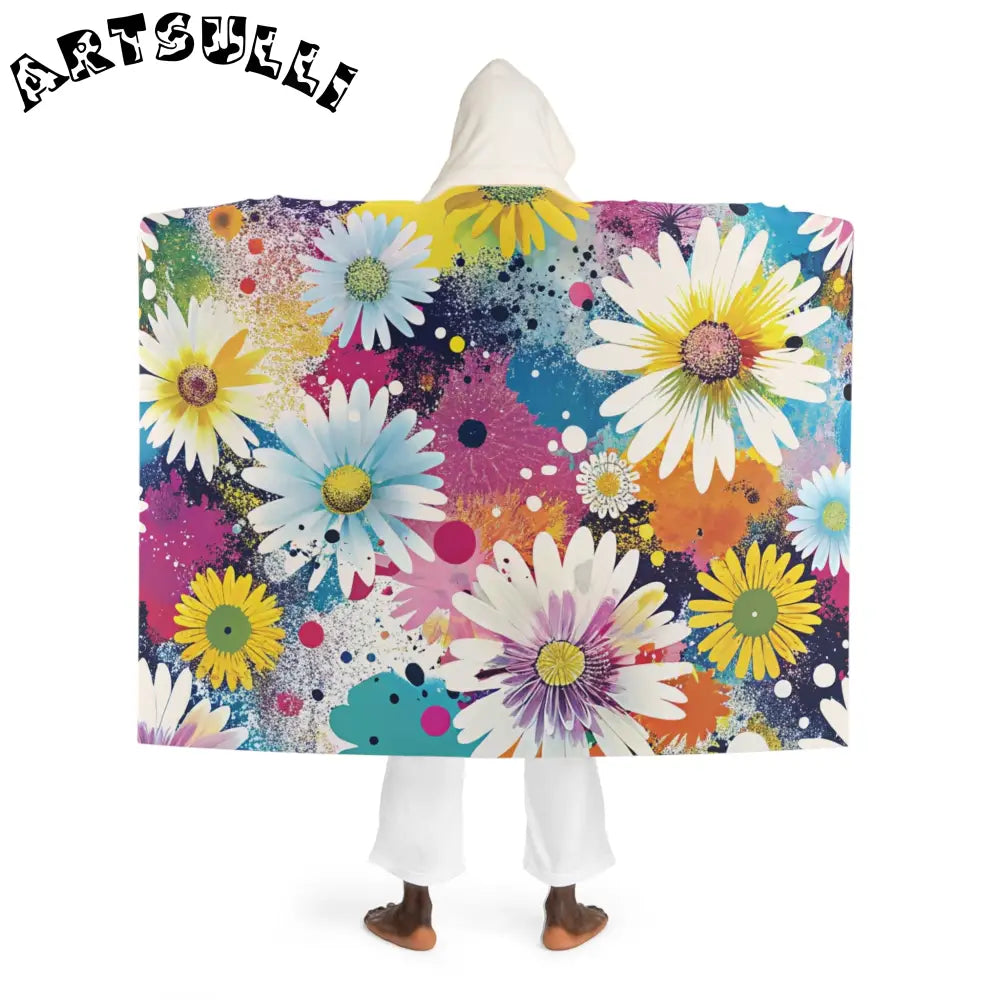 Magical Flower Explosion Hooded Sherpa Blanket, Artsulli - Art is Long, Life is Short, All Over Prints, , , , , , , 