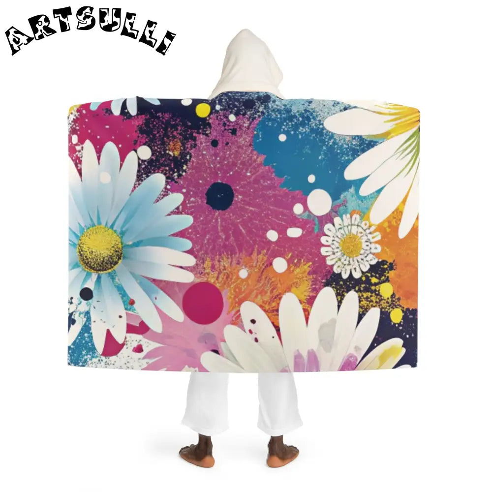 Magical Flower Explosion Hooded Sherpa Blanket, Artsulli - Art is Long, Life is Short, All Over Prints, , , , , , , 
