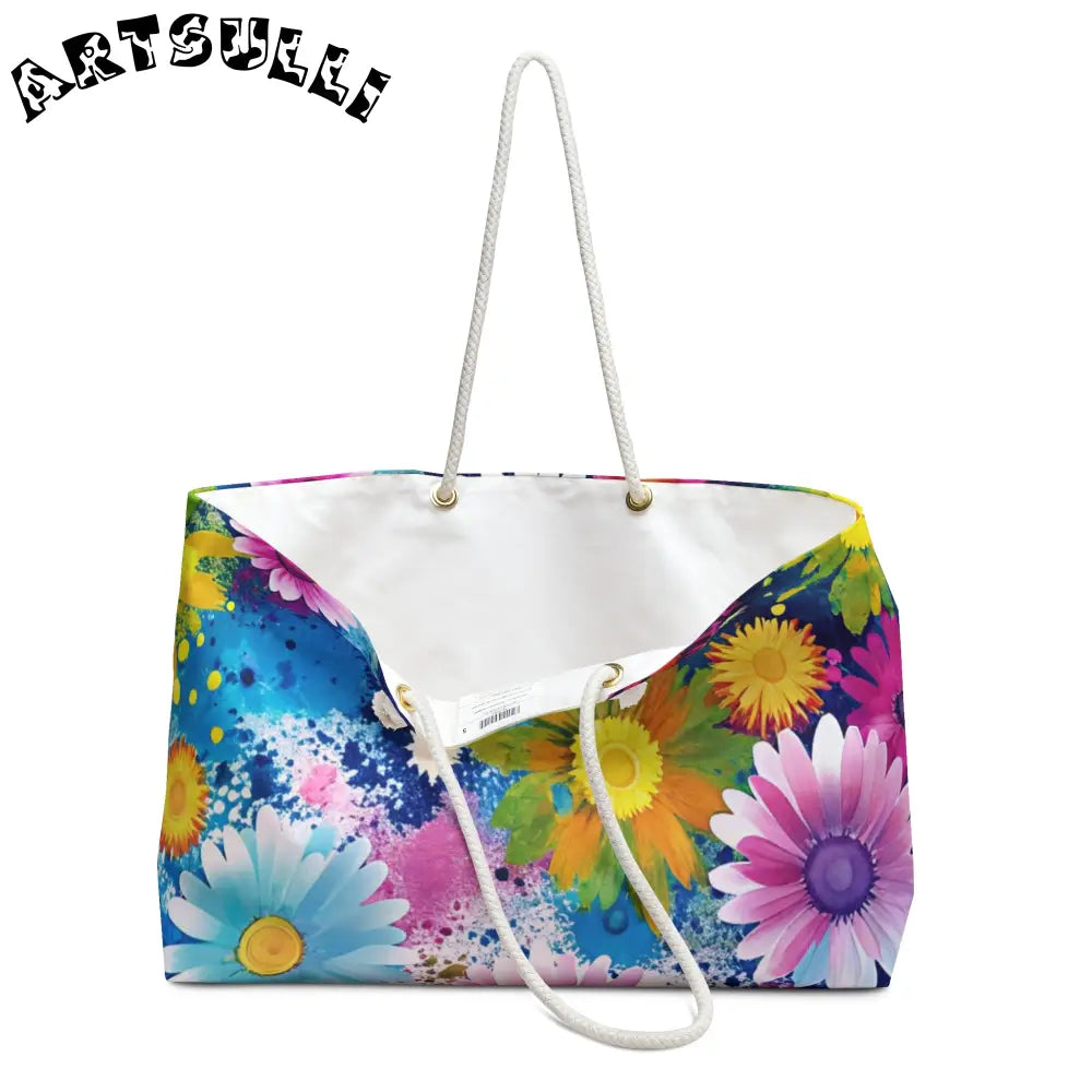 Magical Flower Explosion Oversized Weekender Tote, Artsulli - Art is Long, Life is Short, Bags, , , , , , , 