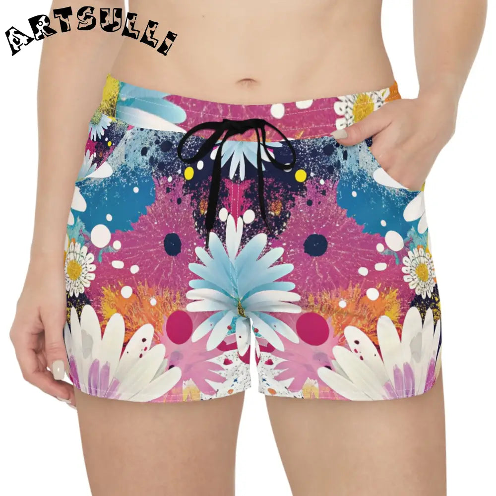 Magical Flower Explosion Shorts, Artsulli - Art is Long, Life is Short, All Over Prints, , , , , , , 