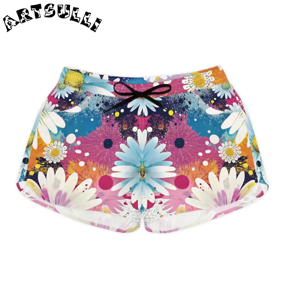 Magical Flower Explosion Shorts, Artsulli - Art is Long, Life is Short, All Over Prints, Size, S, Color, Black drawstring, , , 16345476949987
