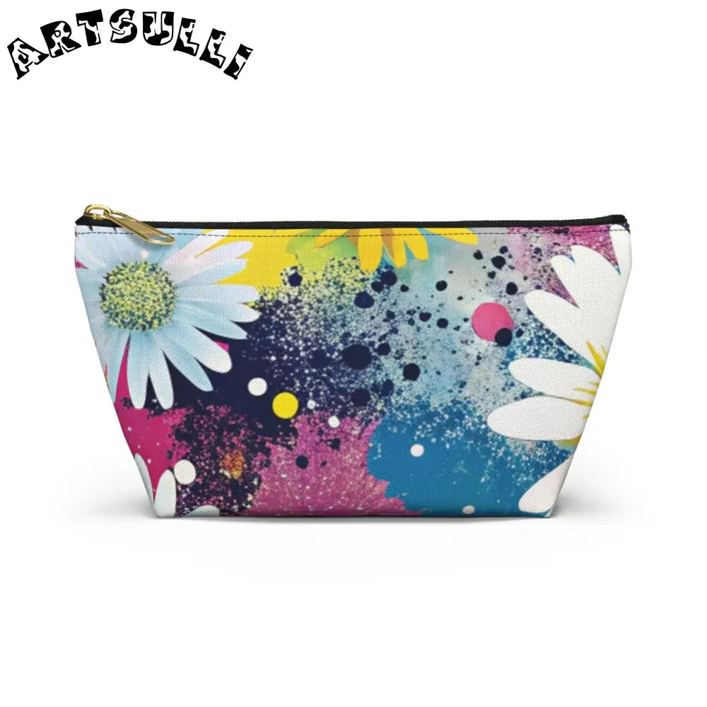 Magical Flower Explosion T-Bottom Pouches, Artsulli - Art is Long, Life is Short, Bags, Size, Small, Color, Black zipper, , , 16916655137702