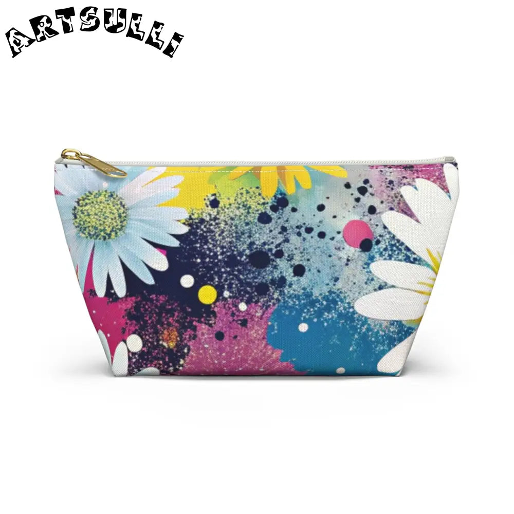 Magical Flower Explosion T-Bottom Pouches, Artsulli - Art is Long, Life is Short, Bags, Size, Small, Color, White zipper, , , 16810015012436