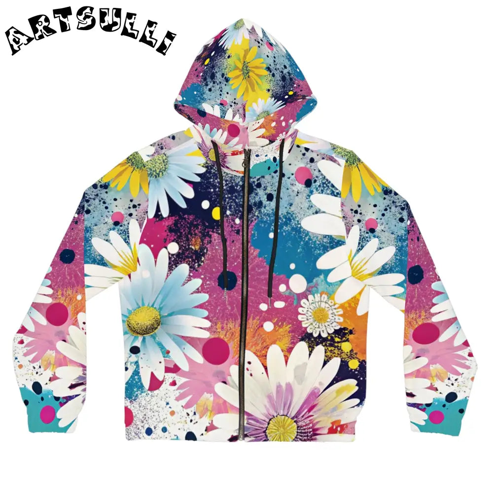 Magical Flower Explosion Zip Hoodie, Artsulli - Art is Long, Life is Short, All Over Prints, Size, XS, Color, Black, , , 17467431351112