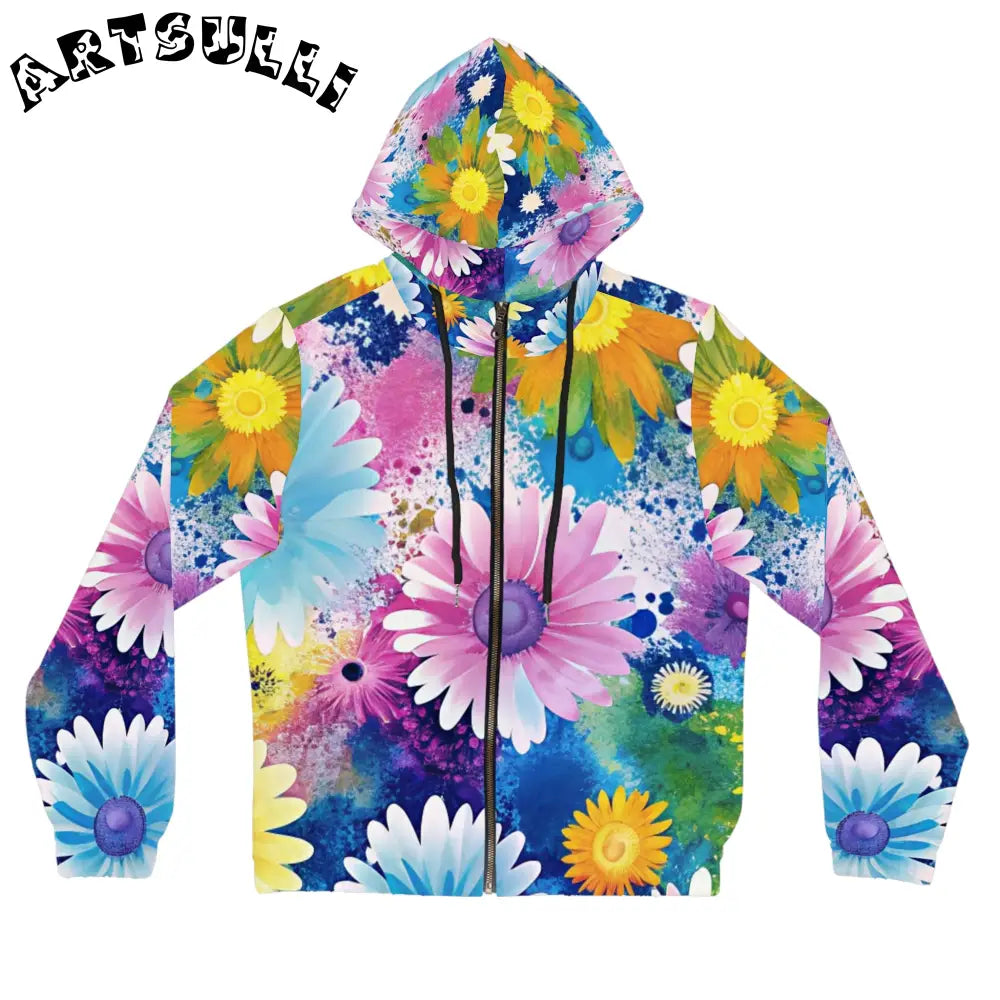 Magical Flower Explosion Zip Hoodie, Artsulli - Art is Long, Life is Short, All Over Prints, Size, XS, Color, Black, , , 17457572249106