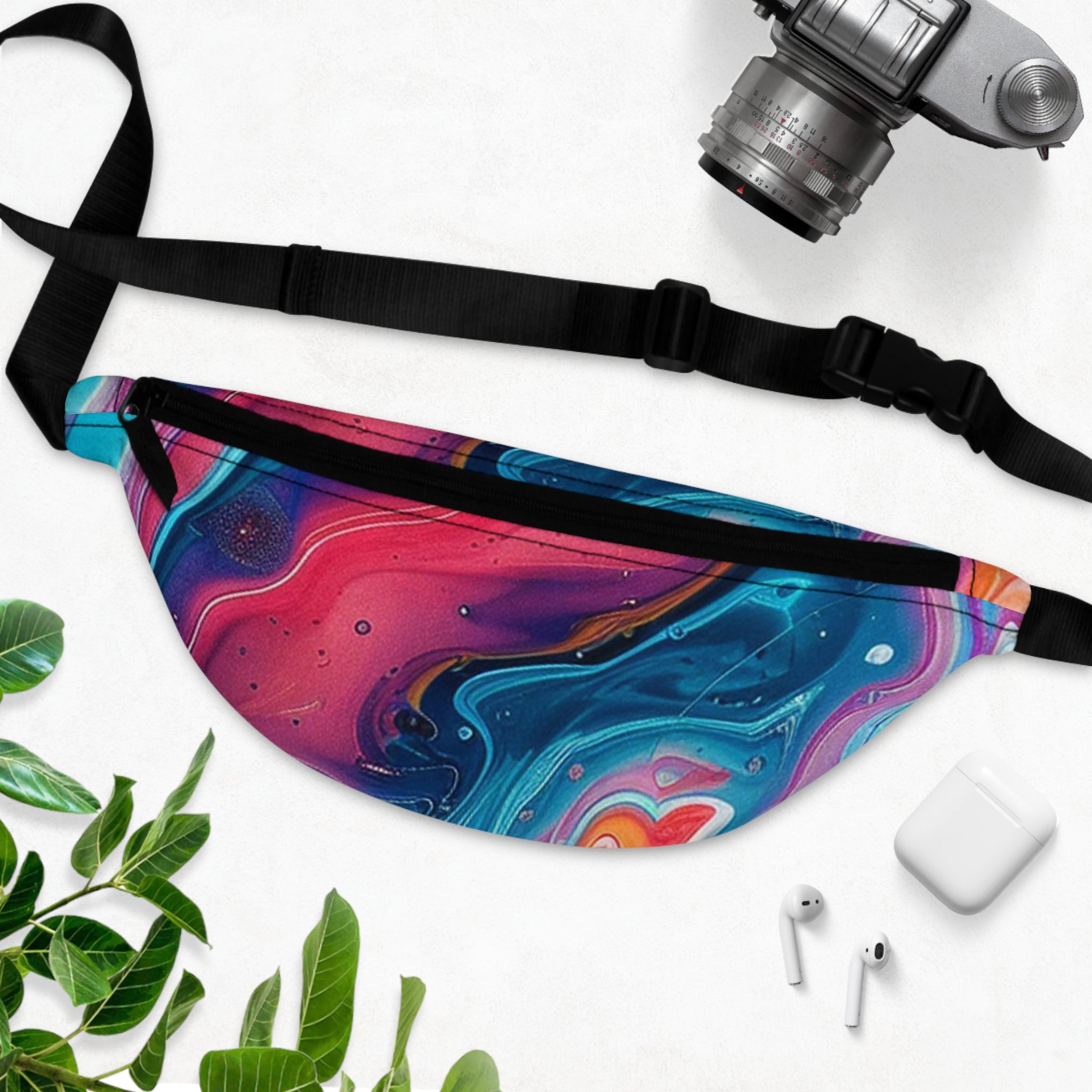 Marbled Abstract Fanny Pack, Artsulli - Art is Long, Life is Short, Bags, , , , , , , 