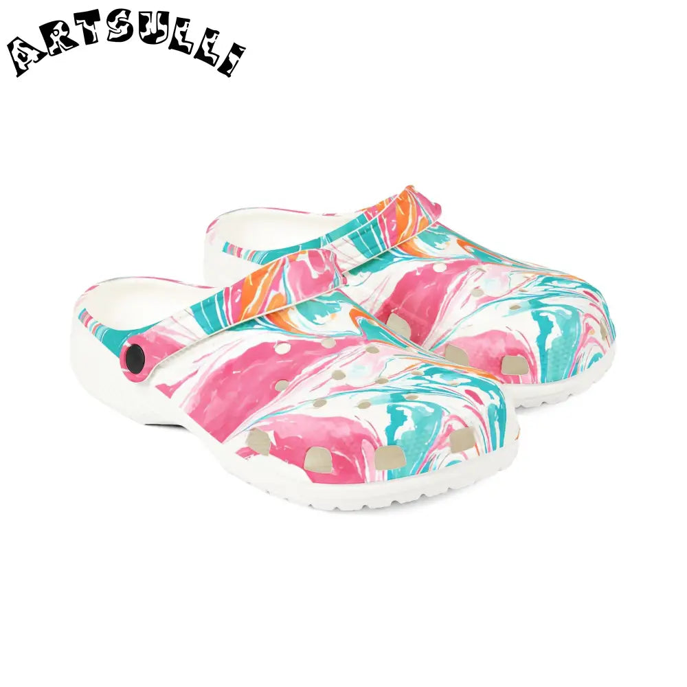 Marbled EVA Foam Comfort Clogs, Artsulli - Art is Long, Life is Short, Shoes, , , , , , , 