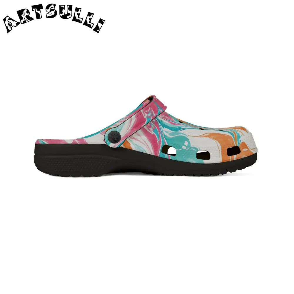 Marbled EVA Foam Comfort Clogs, Artsulli - Art is Long, Life is Short, Shoes, , , , , , , 