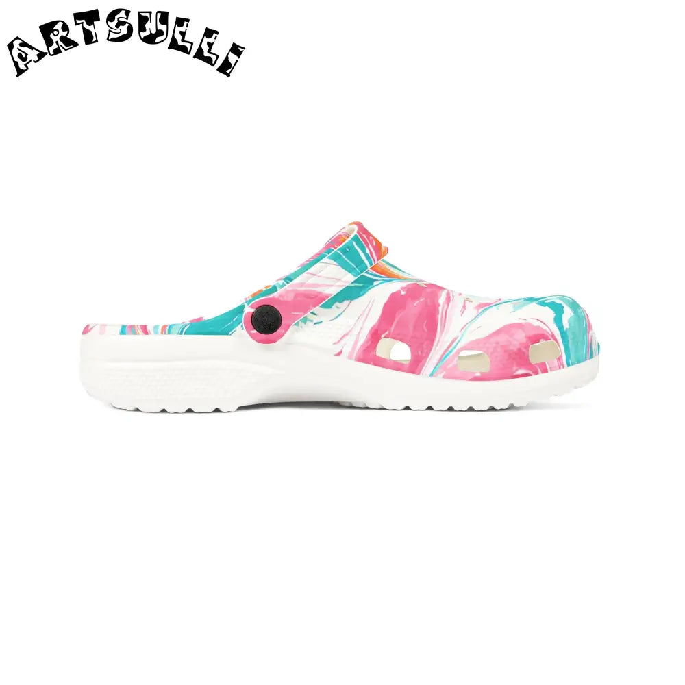 Marbled EVA Foam Comfort Clogs, Artsulli - Art is Long, Life is Short, Shoes, , , , , , , 