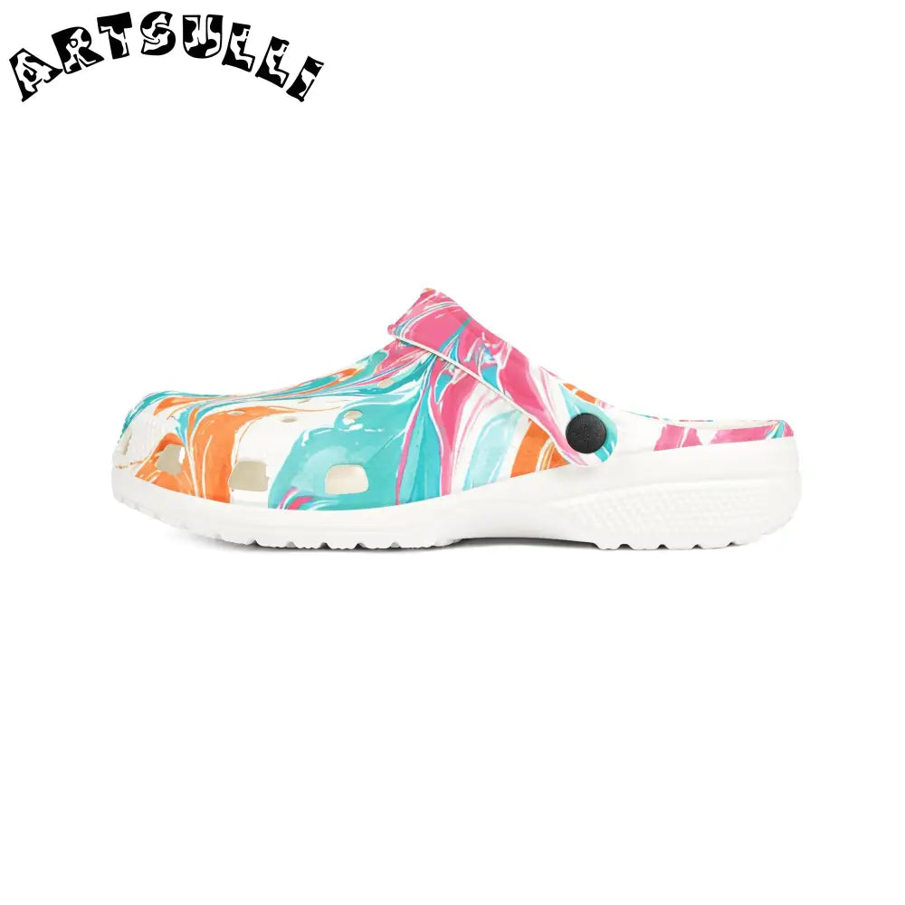 Marbled EVA Foam Comfort Clogs, Artsulli - Art is Long, Life is Short, Shoes, , , , , , , 