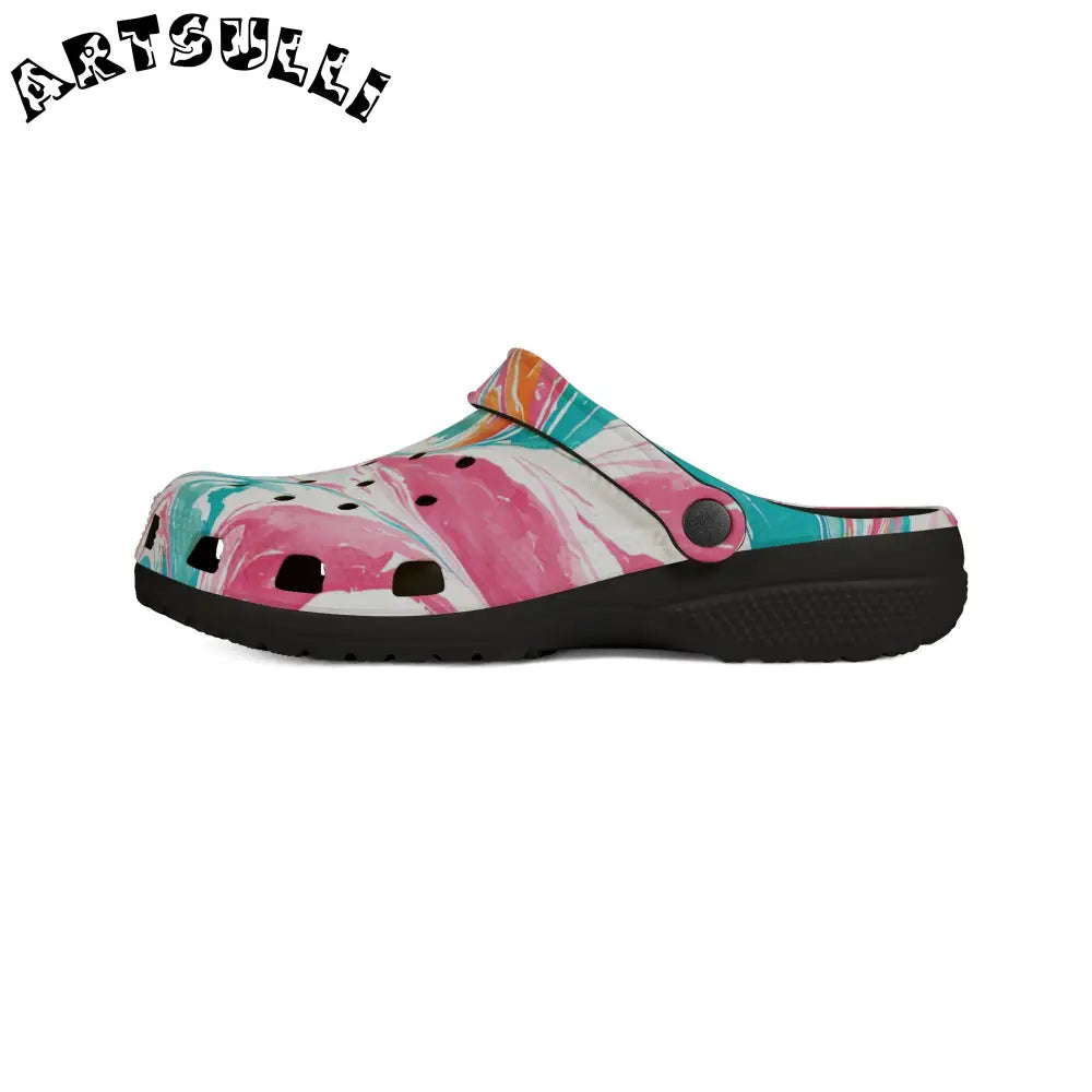 Marbled EVA Foam Comfort Clogs, Artsulli - Art is Long, Life is Short, Shoes, , , , , , , 
