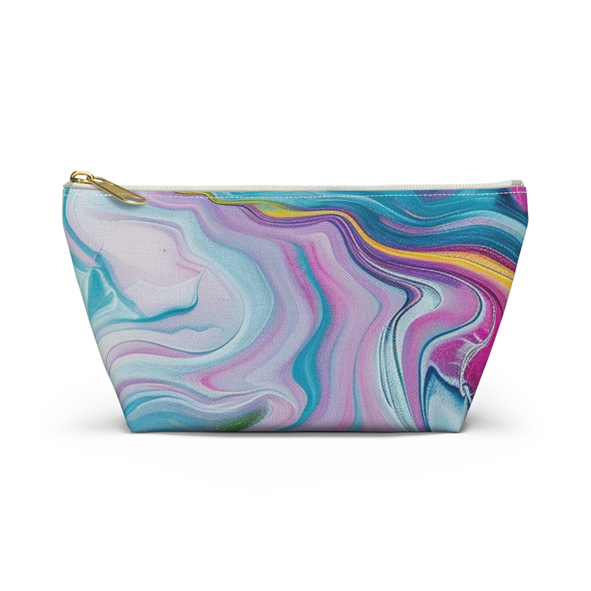 Marbled Fluid Art Pouch, Artsulli - Art is Long, Life is Short, Bags, Size, Small, Color, White zipper, , , 34135340340560919741