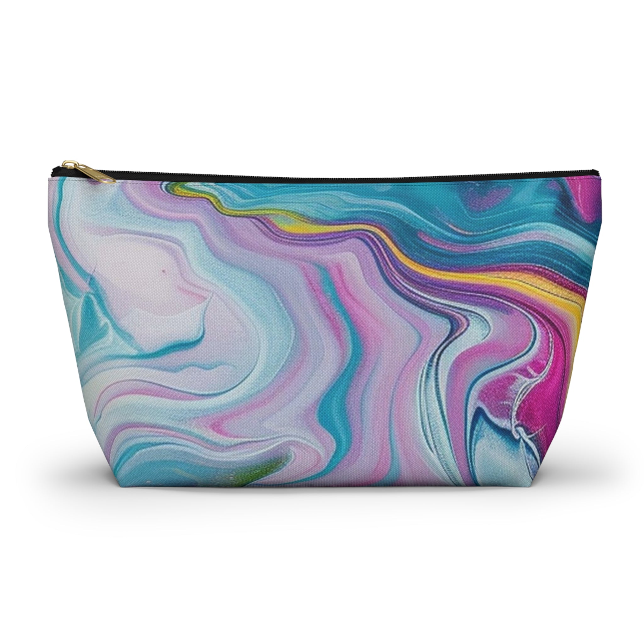 Marbled Fluid Art Pouch, Artsulli - Art is Long, Life is Short, Bags, Size, Large, Color, Black zipper, , , 90608412409309826329