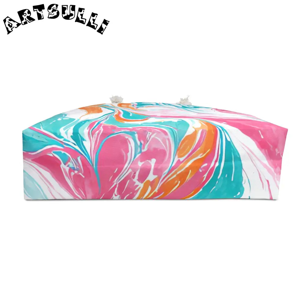 Marbled Print Oversized Weekender Tote, Artsulli - Art is Long, Life is Short, Bags, , , , , , , 