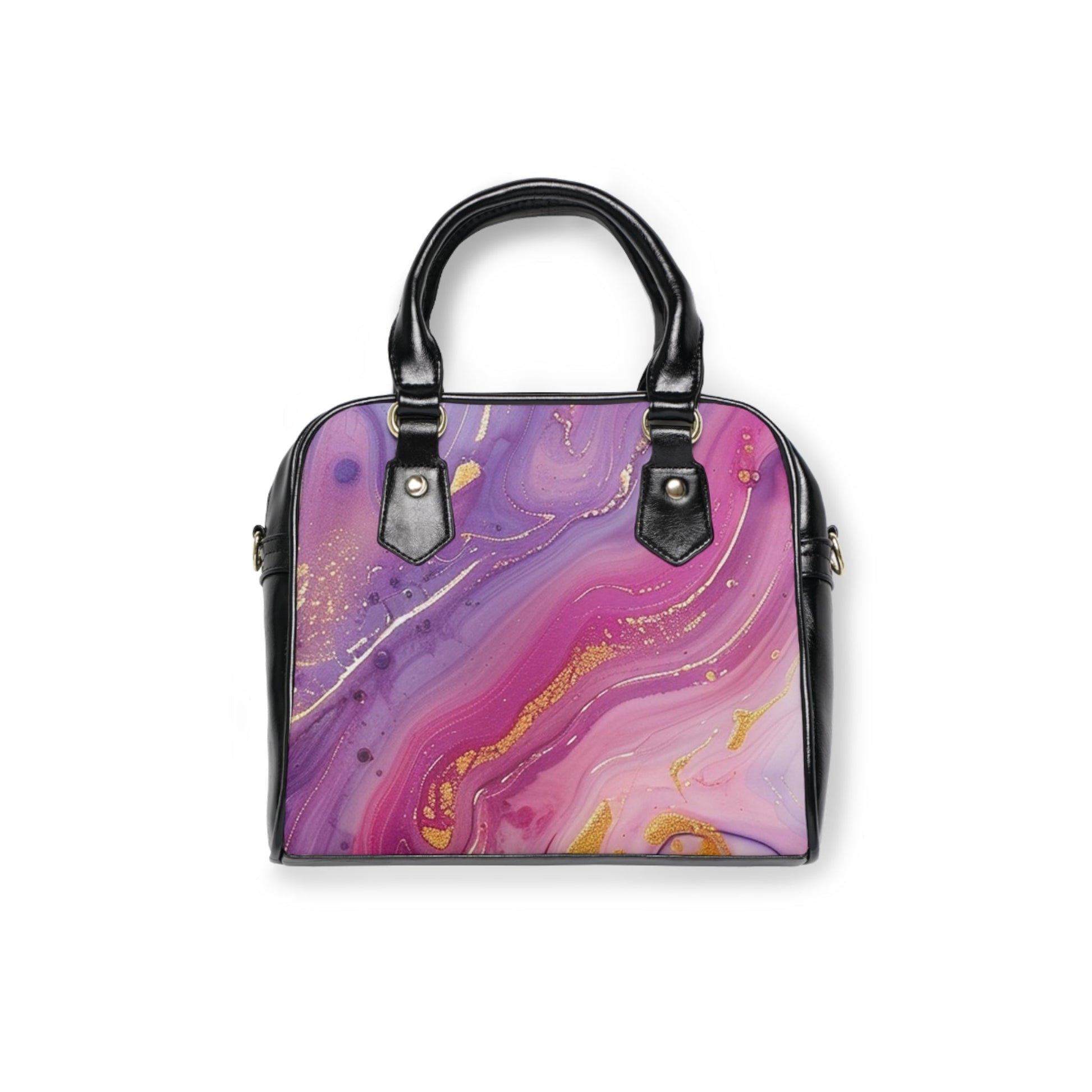 Marbled Purple and Gold Satchel Bag, Artsulli - Art is Long, Life is Short, Bags, , , , , , , 