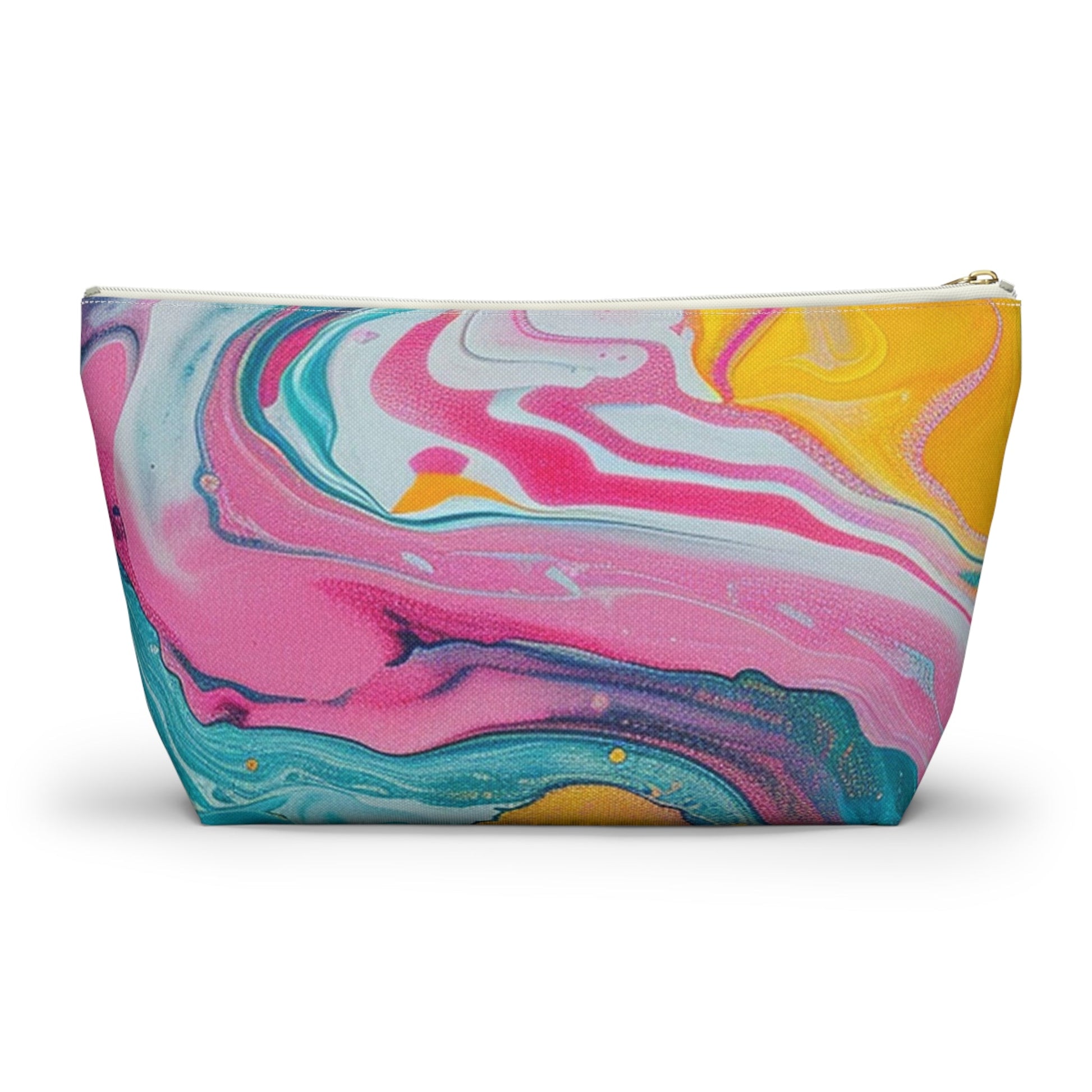 Marbled Teal and Pink Abstract Pouch, Artsulli - Art is Long, Life is Short, Bags, , , , , , , 