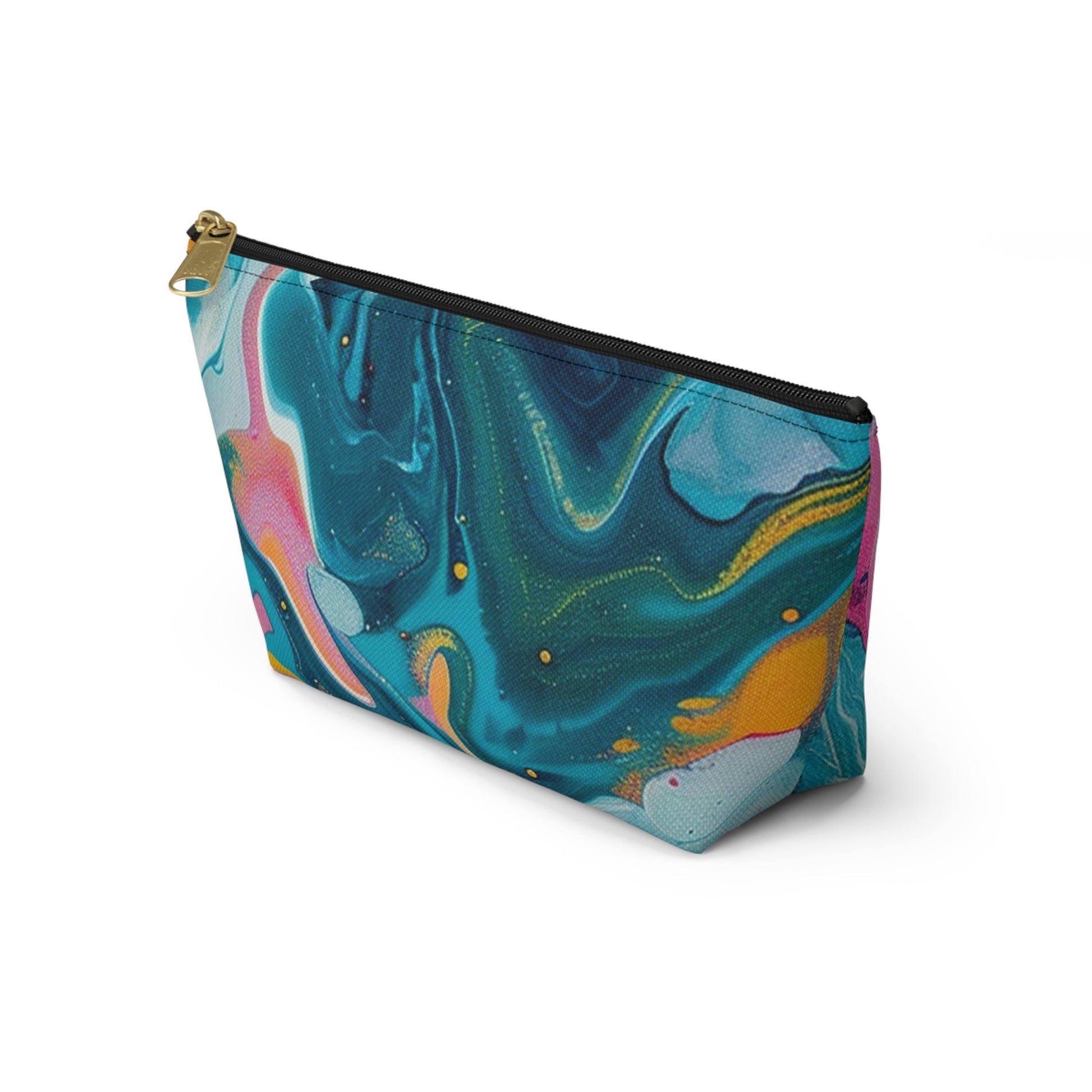 Marbled Teal and Pink Abstract Pouch, Artsulli - Art is Long, Life is Short, Bags, , , , , , , 