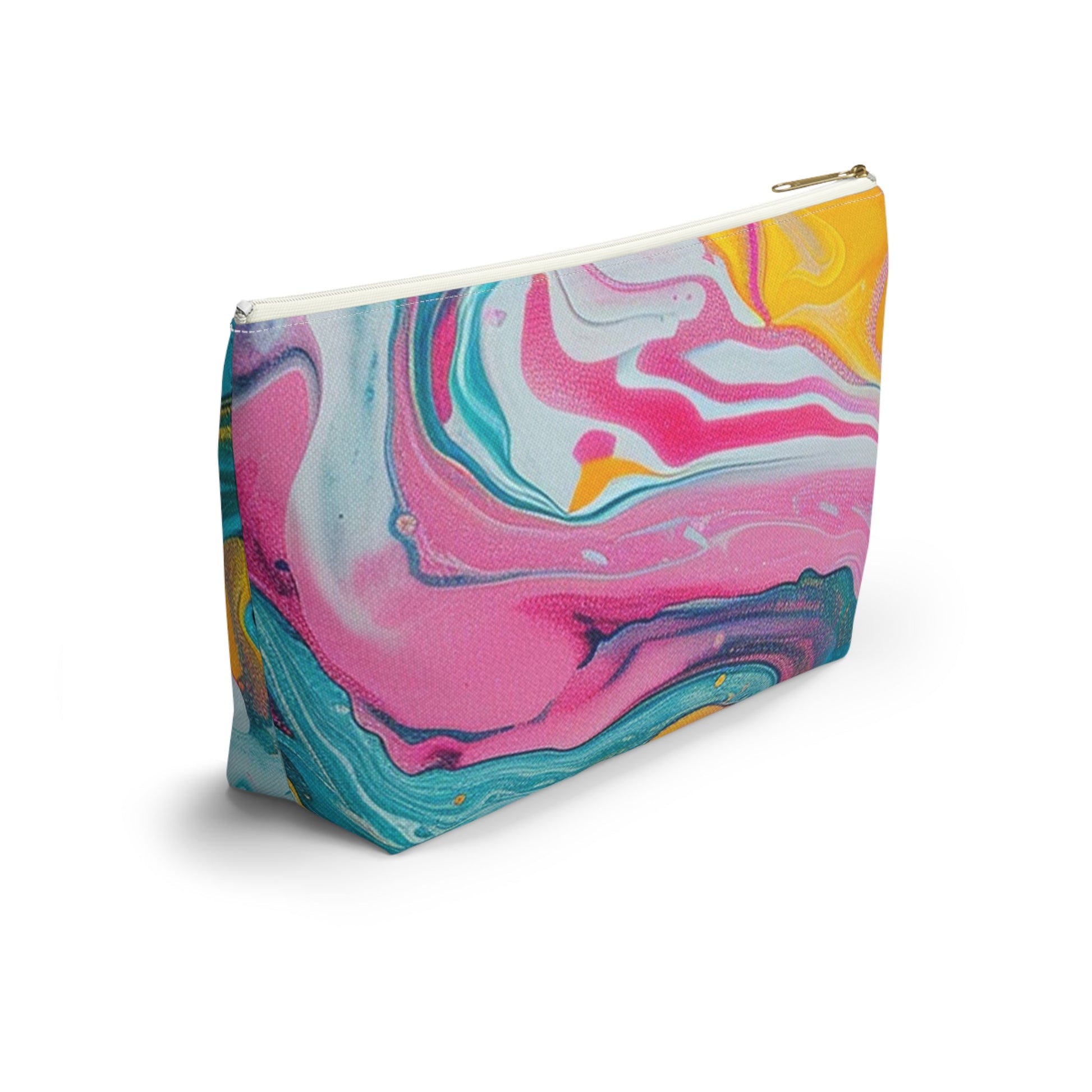 Marbled Teal and Pink Abstract Pouch, Artsulli - Art is Long, Life is Short, Bags, , , , , , , 
