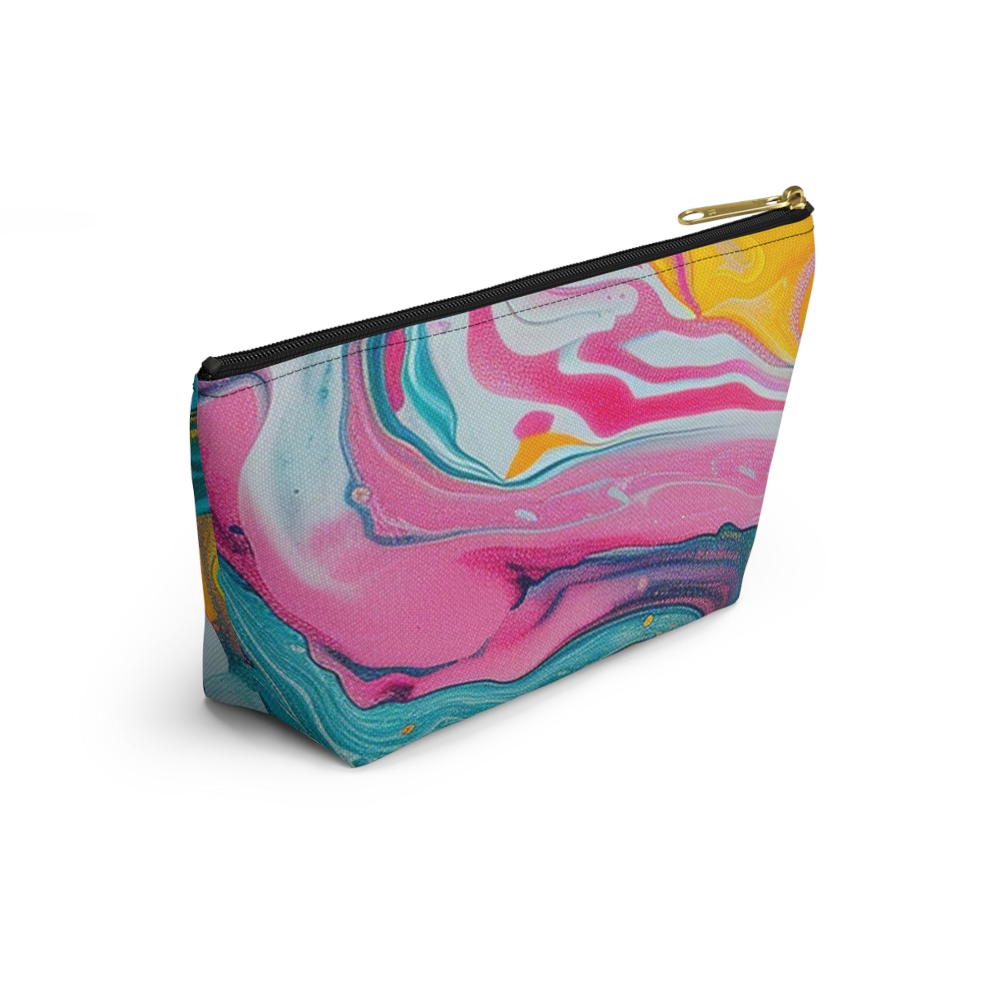 Marbled Teal and Pink Abstract Pouch, Artsulli - Art is Long, Life is Short, Bags, , , , , , , 