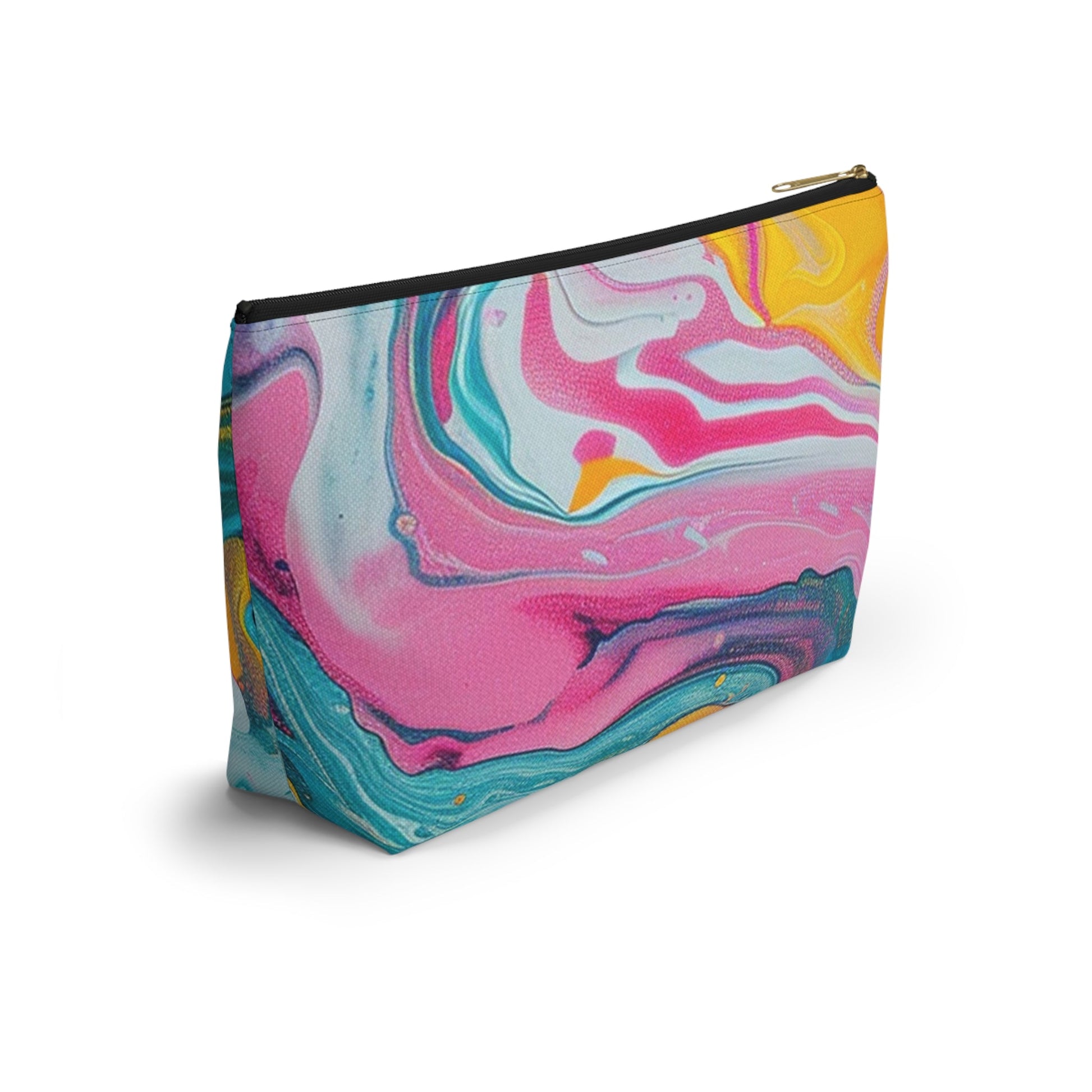 Marbled Teal and Pink Abstract Pouch, Artsulli - Art is Long, Life is Short, Bags, , , , , , , 