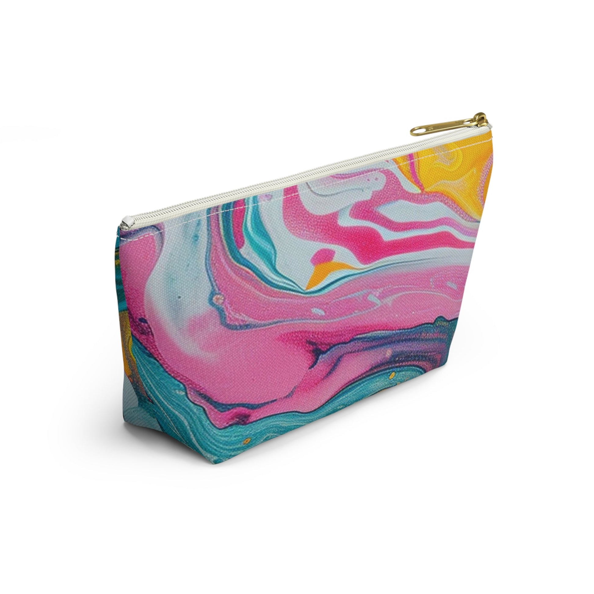 Marbled Teal and Pink Abstract Pouch, Artsulli - Art is Long, Life is Short, Bags, , , , , , , 