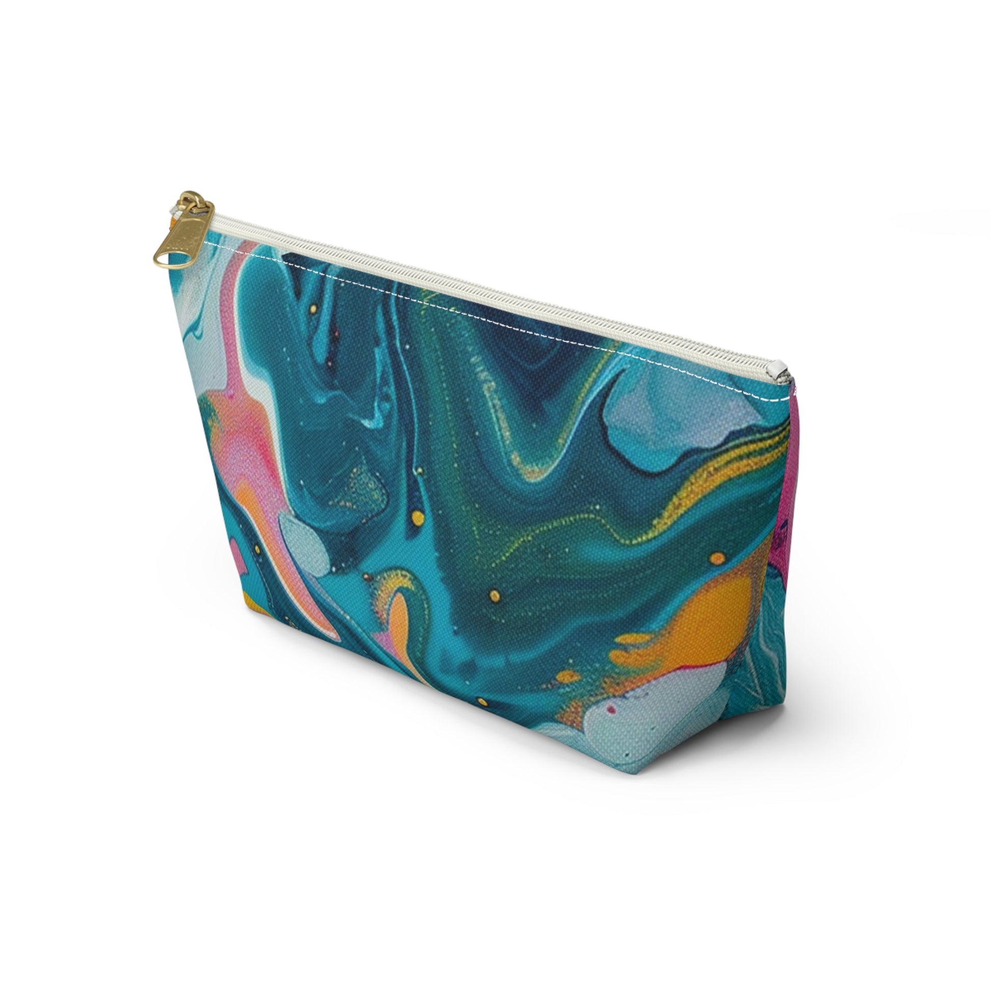 Marbled Teal and Pink Abstract Pouch, Artsulli - Art is Long, Life is Short, Bags, , , , , , , 