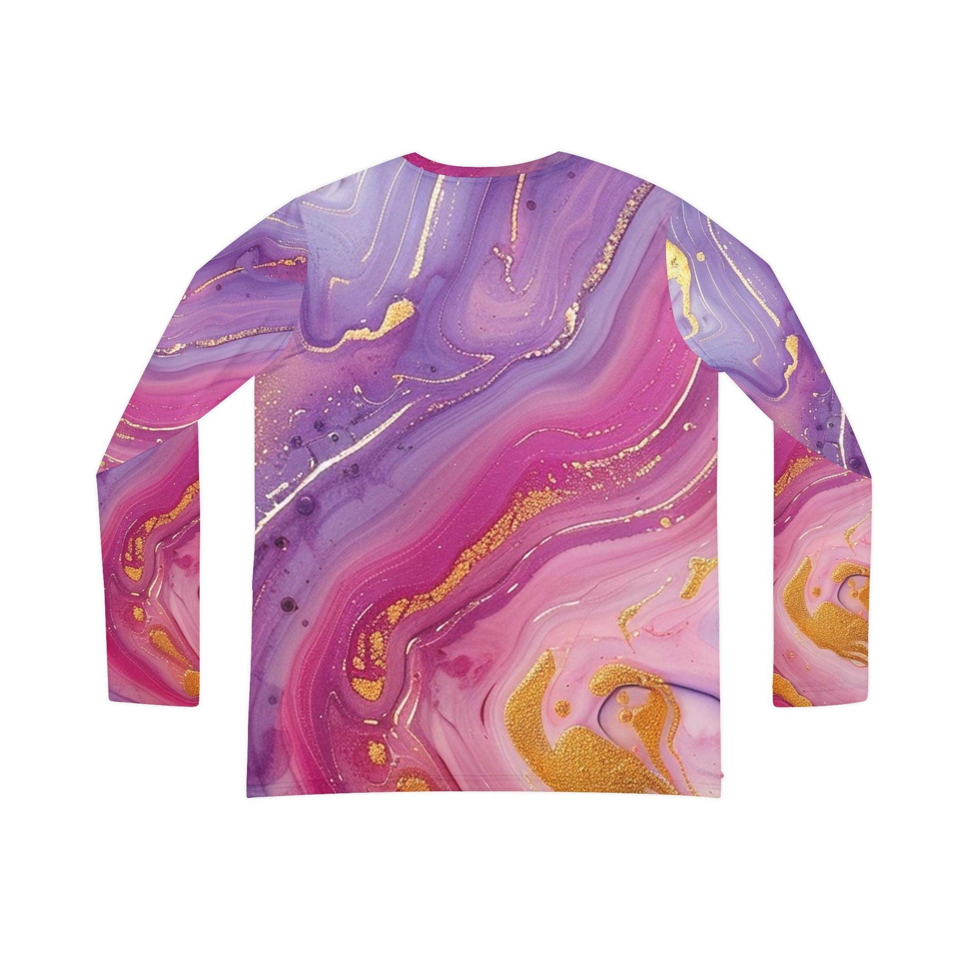 Marbled V-Neck Long Sleeve Shirt, Artsulli - Art is Long, Life is Short, All Over Prints, , , , , , , 
