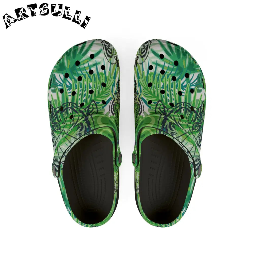 Mcians Chartreuse Jungle EVA Foam Clogs, Artsulli - Art is Long, Life is Short, Shoes, Size, US 6 (Women's), Color, Black, , , 68303696966853