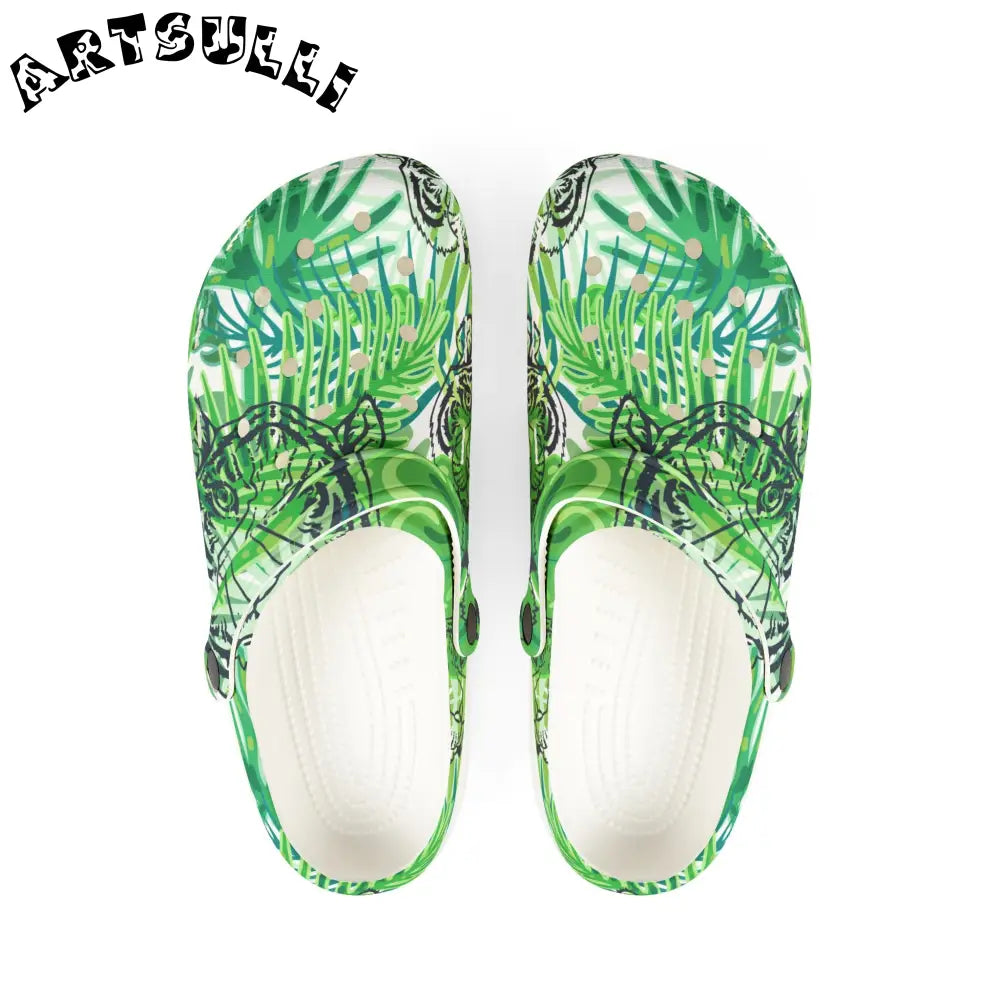 Mcians Chartreuse Jungle EVA Foam Clogs, Artsulli - Art is Long, Life is Short, Shoes, Size, US 6 (Women's), Color, White, , , 68296117444118