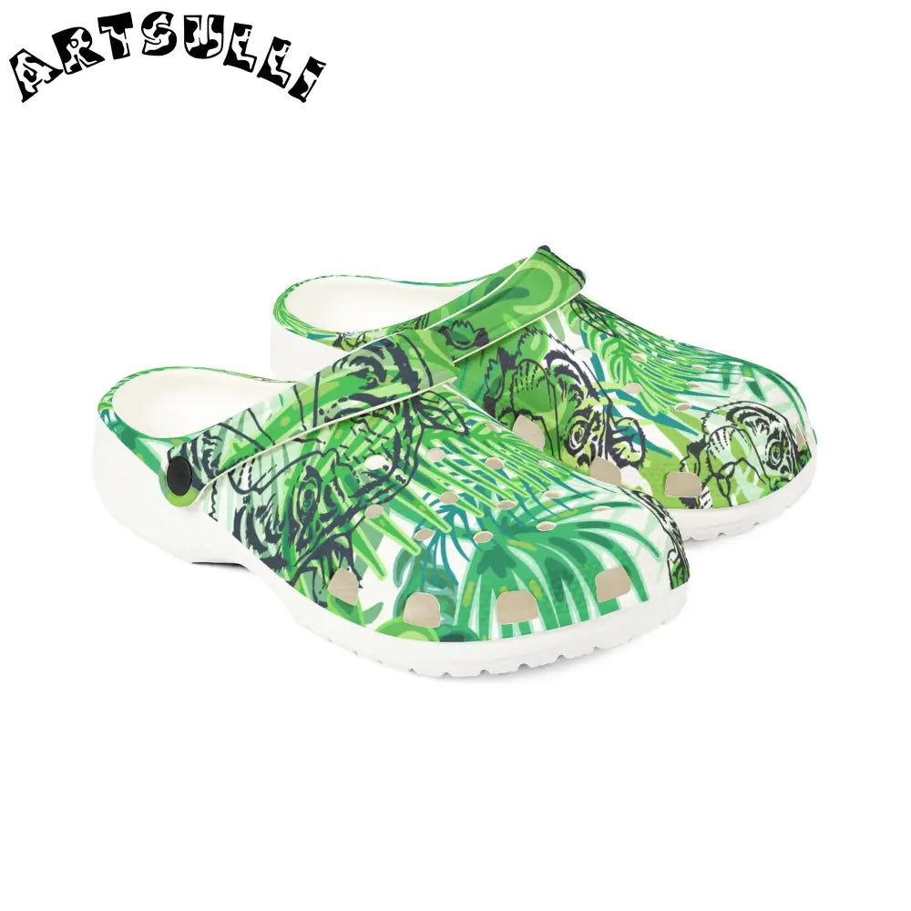 Mcians Chartreuse Jungle EVA Foam Clogs, Artsulli - Art is Long, Life is Short, Shoes, , , , , , , 