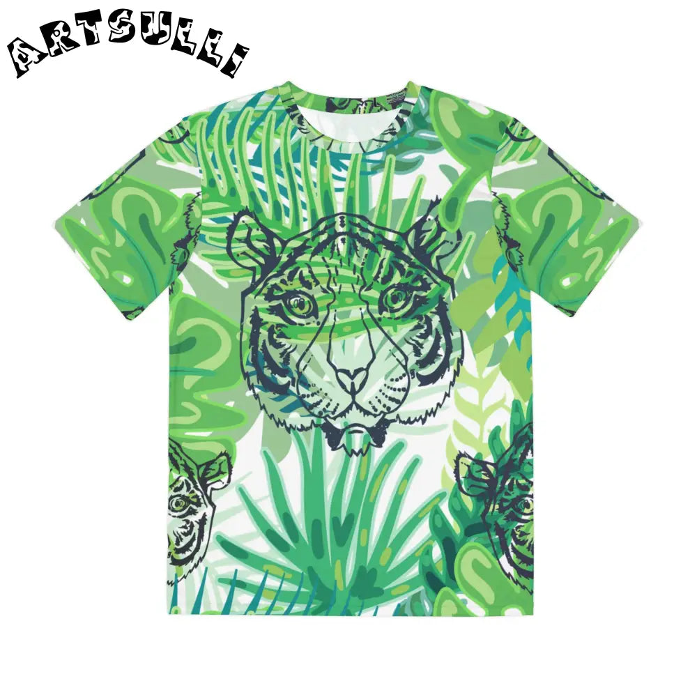 Mcians Chartreuse Jungle Prime Illustration Printed Tee, Artsulli - Art is Long, Life is Short, All Over Prints, Size, XS, , , , , 68388575148548