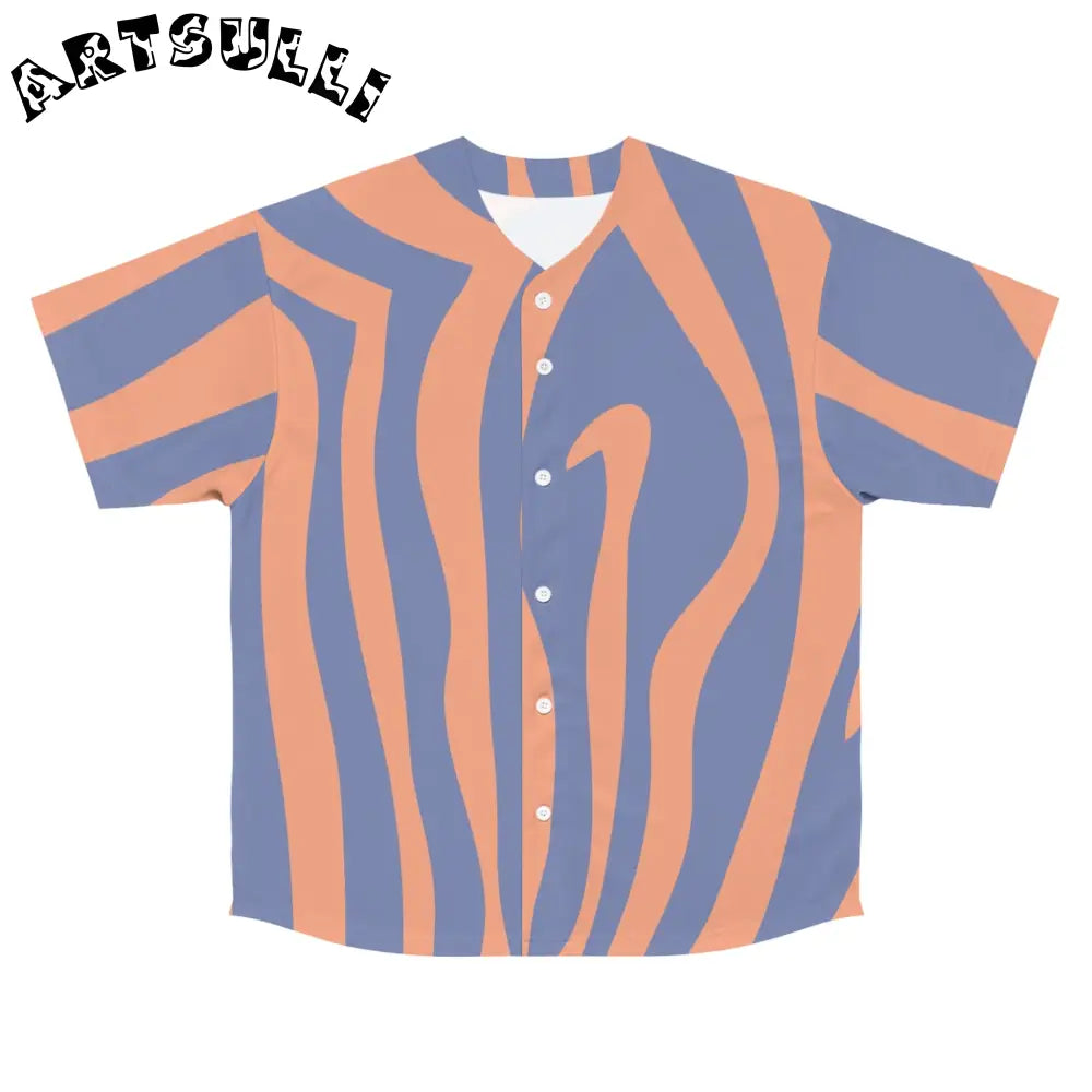 Melting Zebra Stripes Baseball Jersey, Artsulli - Art is Long, Life is Short, All Over Prints, Size, S, Color, Seam thread color automatically matched to design, , , 70875257505129
